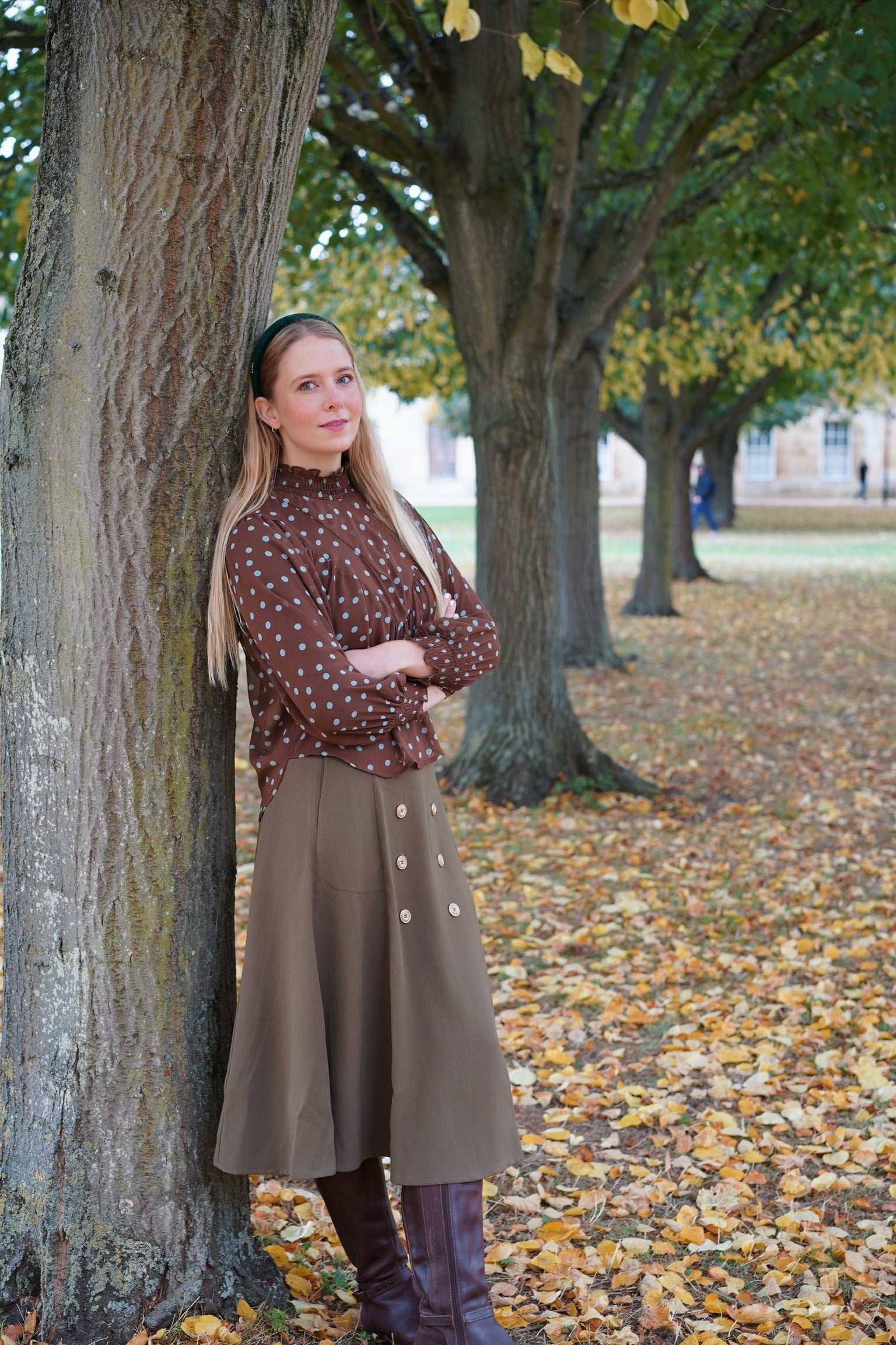 Edwardian Revival Blouse (Cocoa Polka)