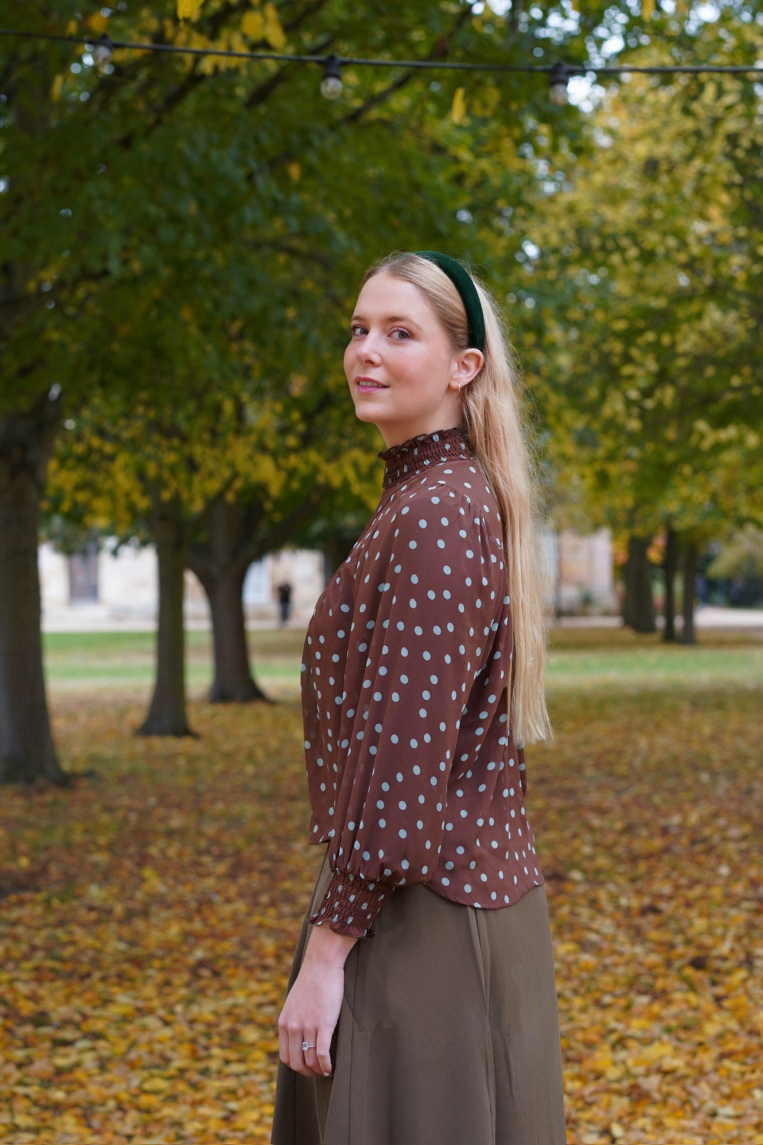 Edwardian Revival Blouse (Cocoa Polka)