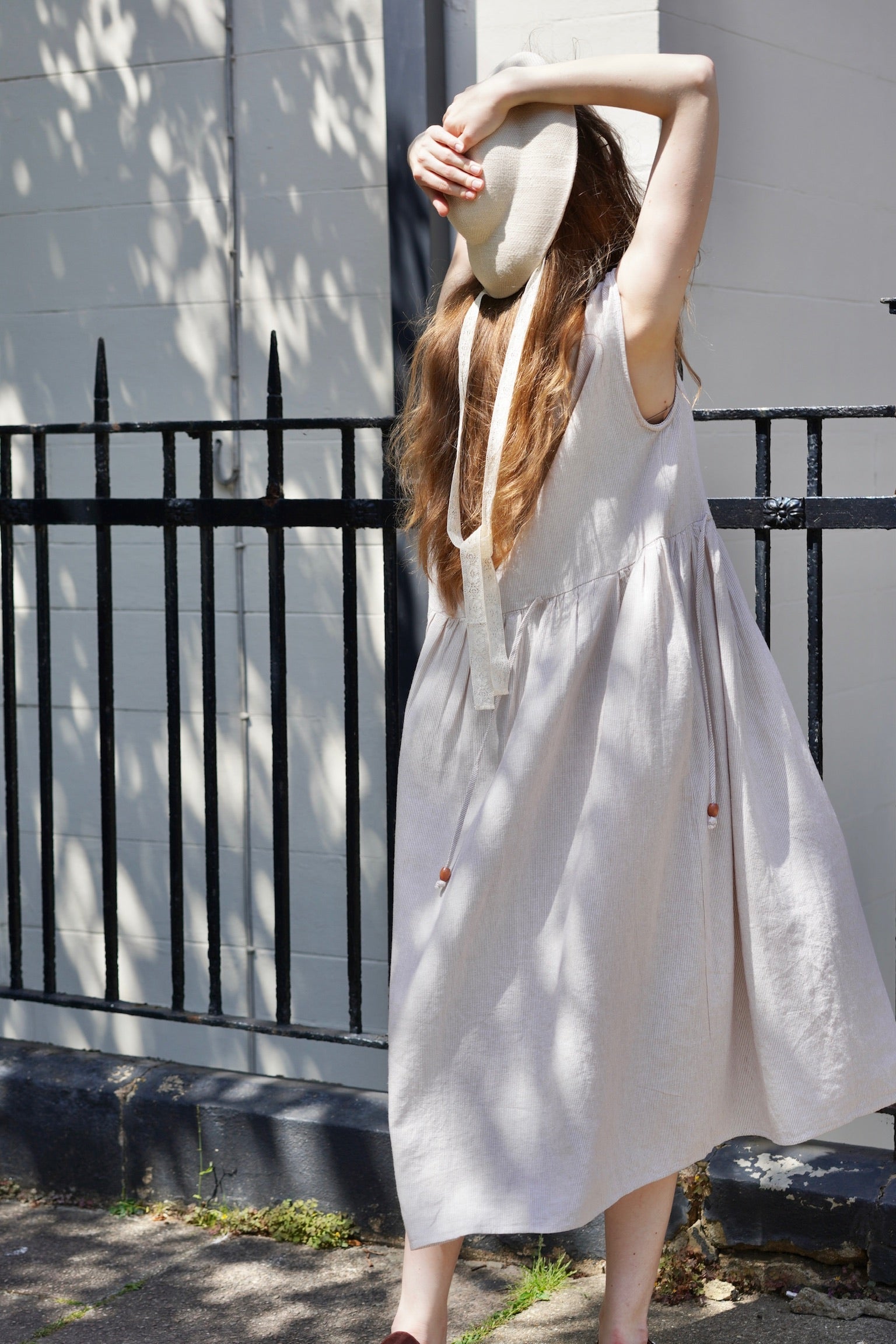 Edwardian Linen Lace Dress (Beige)