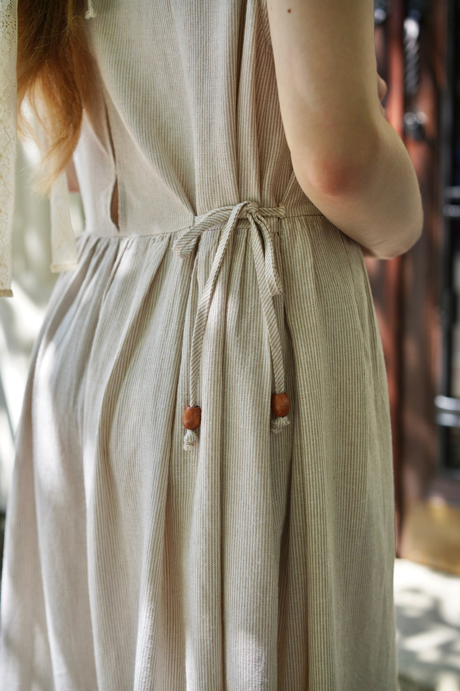 Edwardian Linen Lace Dress (Beige)