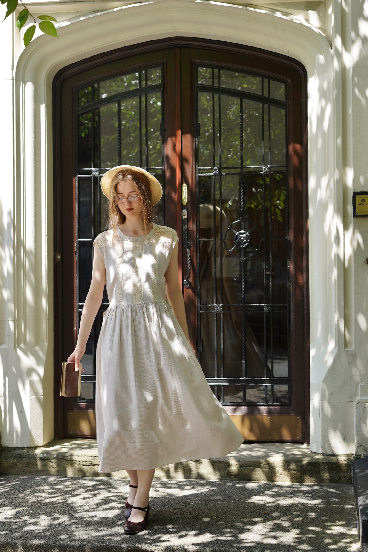Edwardian Linen Lace Dress (Beige)