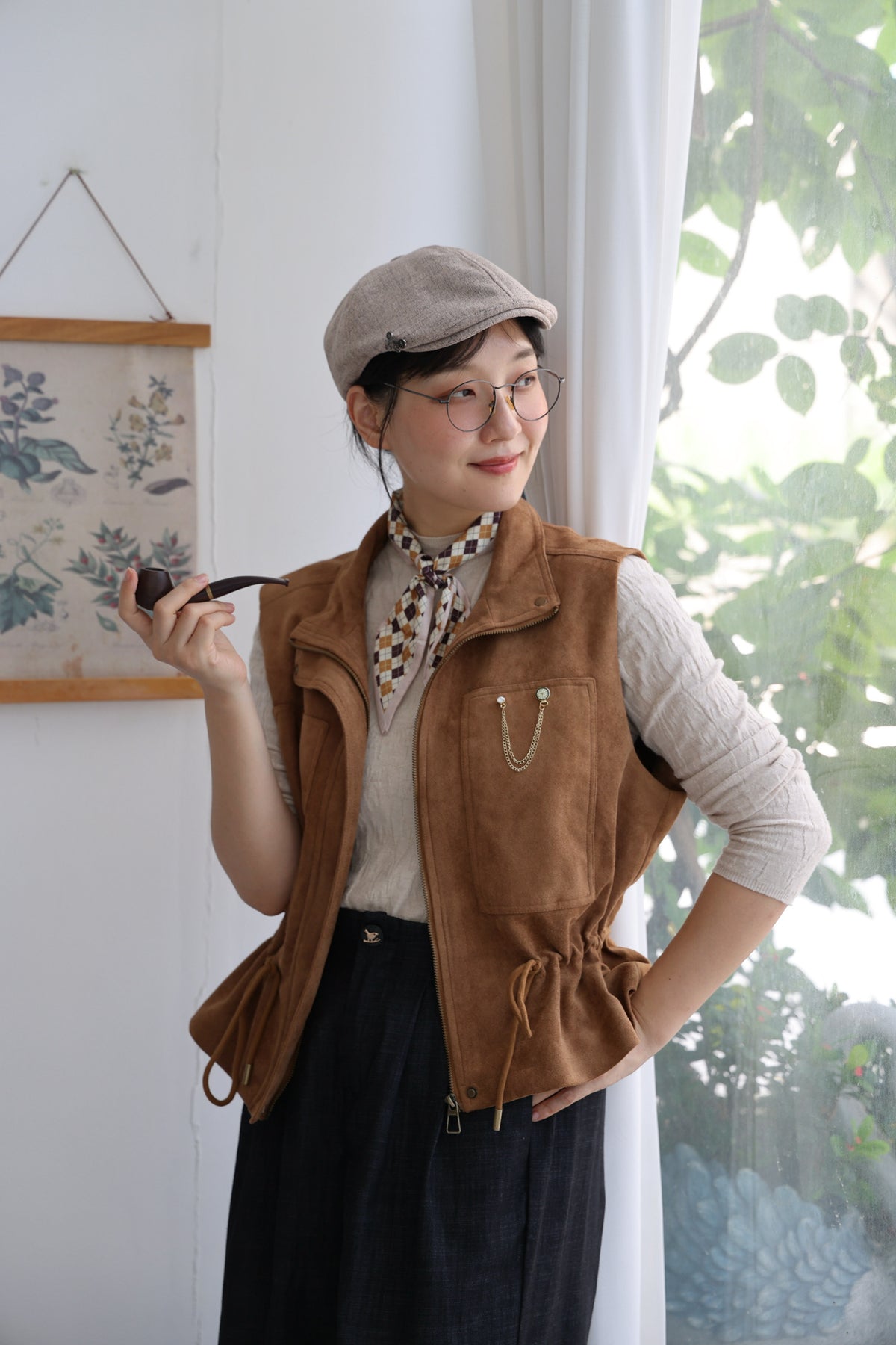 Explorer Faux-Suede Vest (Camel)