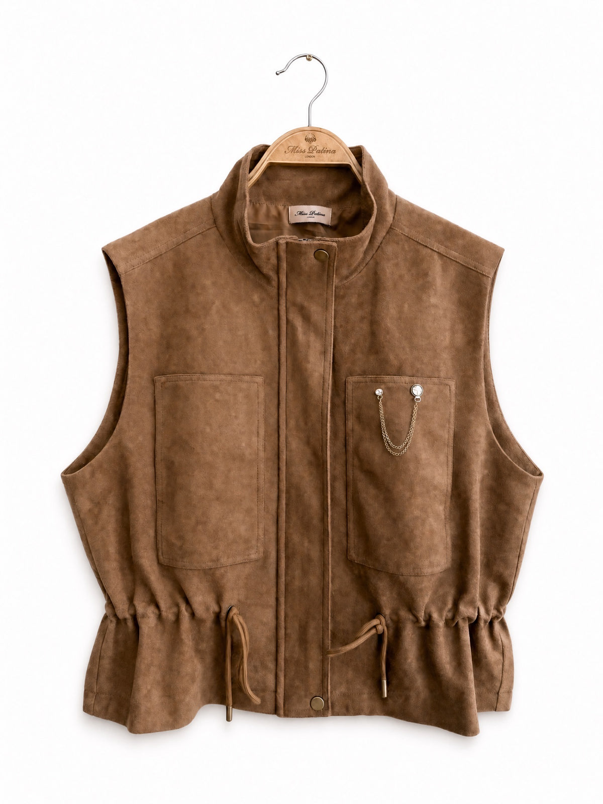 Explorer Faux-Suede Vest (Camel)