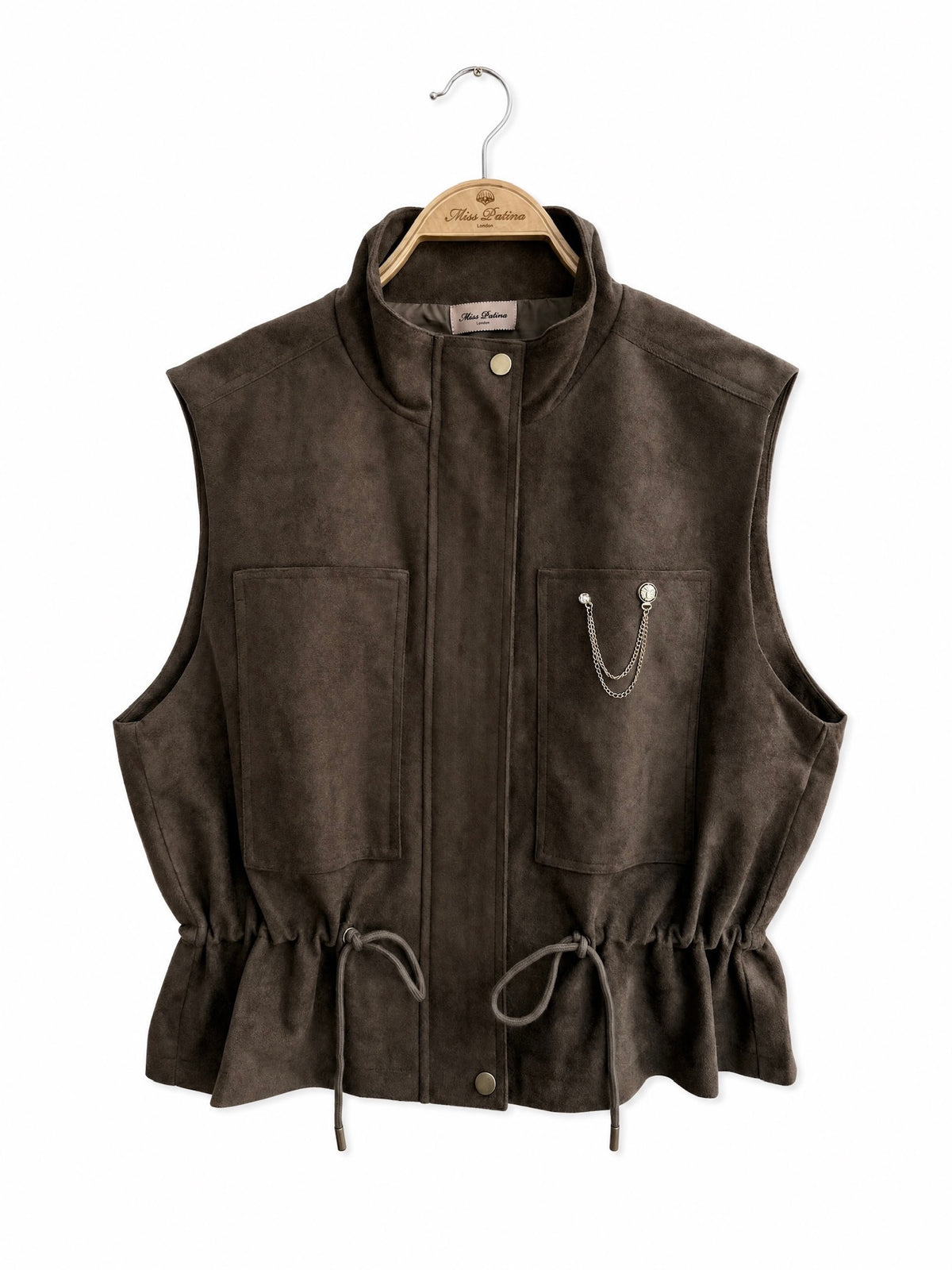 Explorer Faux-Suede Vest (Moss Green)