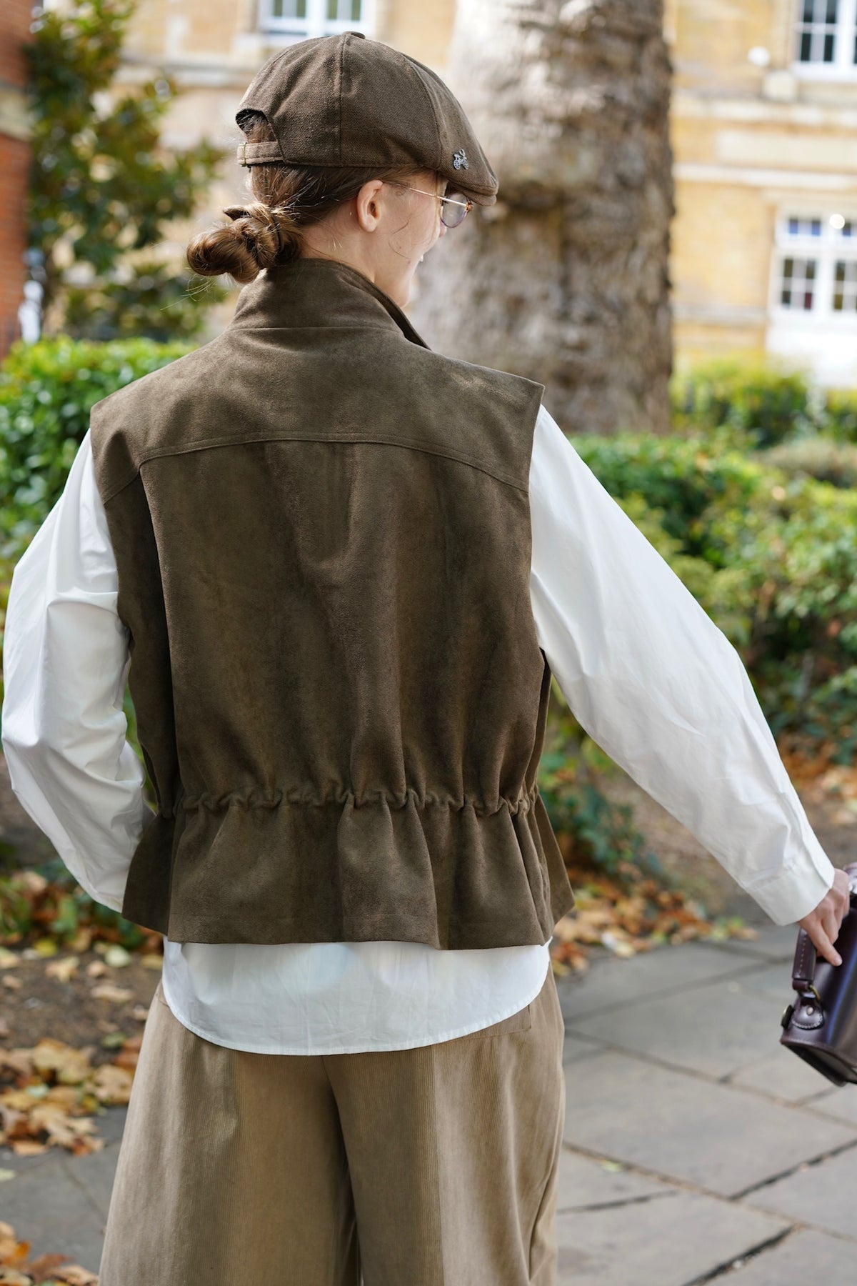 Explorer Faux-Suede Vest (Moss Green)