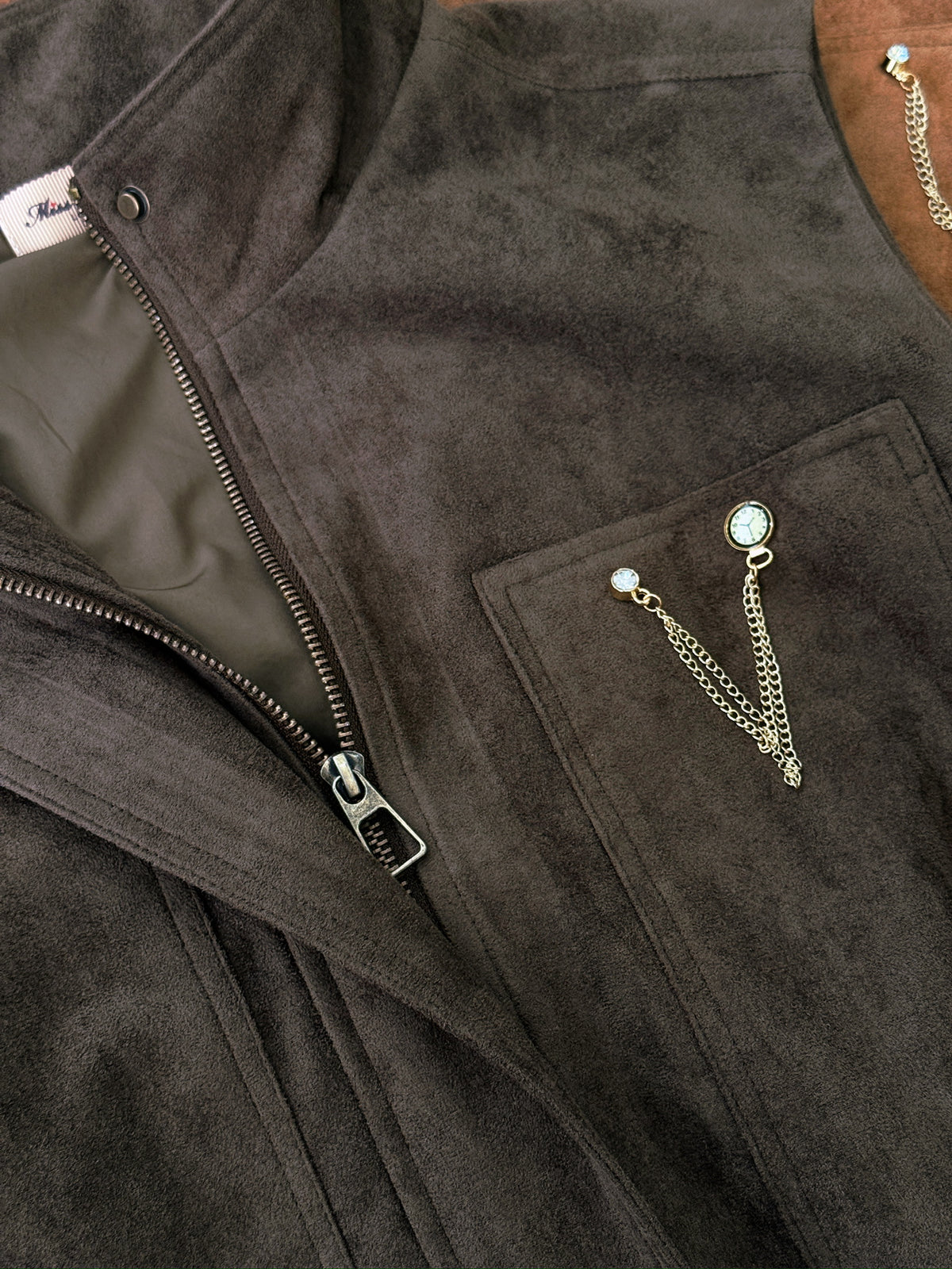 Explorer Faux-Suede Vest (Moss Green)