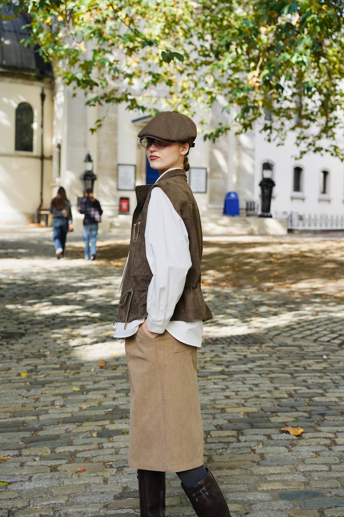 Explorer Faux-Suede Vest (Moss Green)