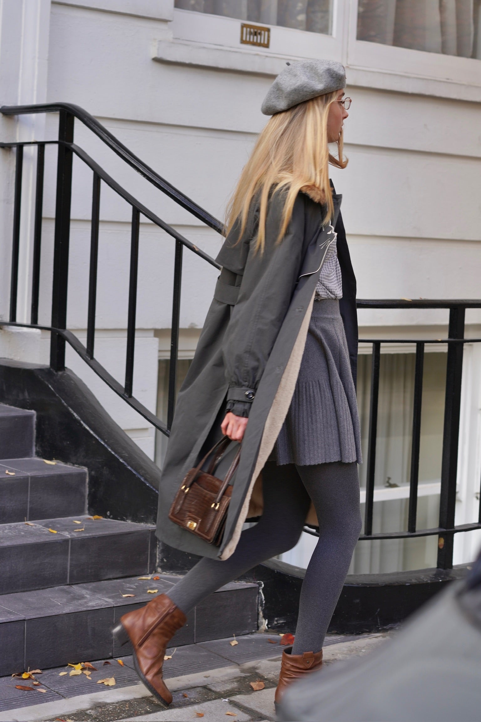 Felicity Kitten Faux Fur Collared Trench Coat