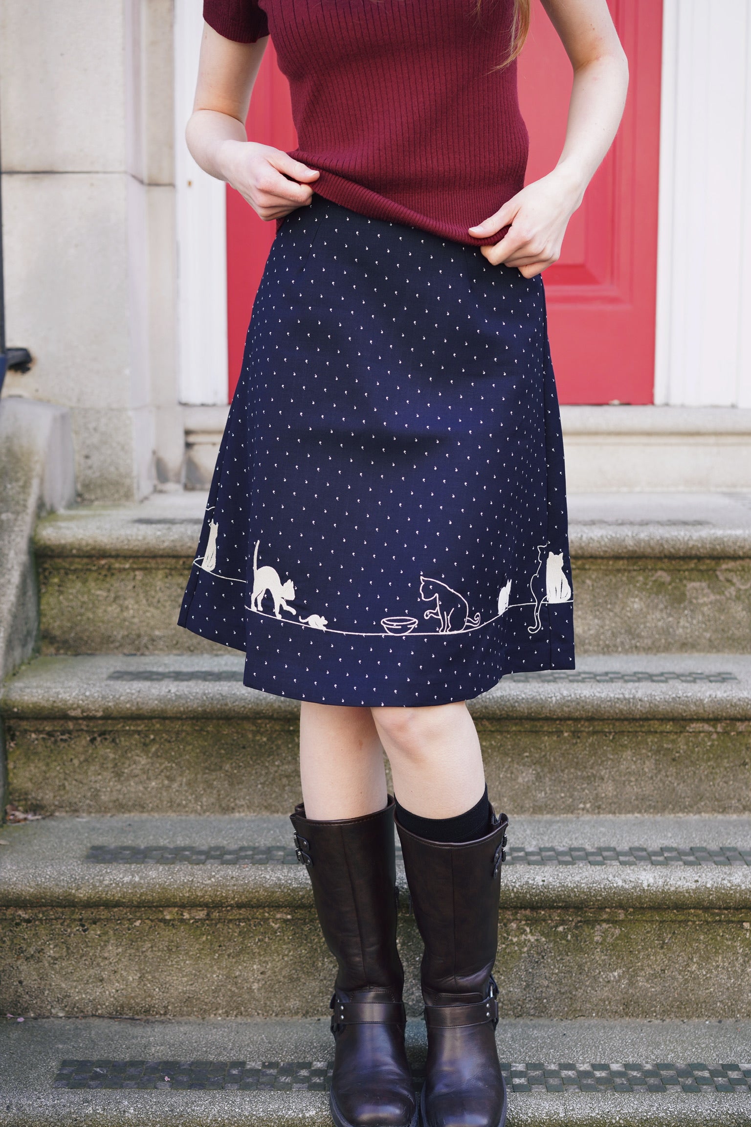 Feline Fling Skirt (Dots)