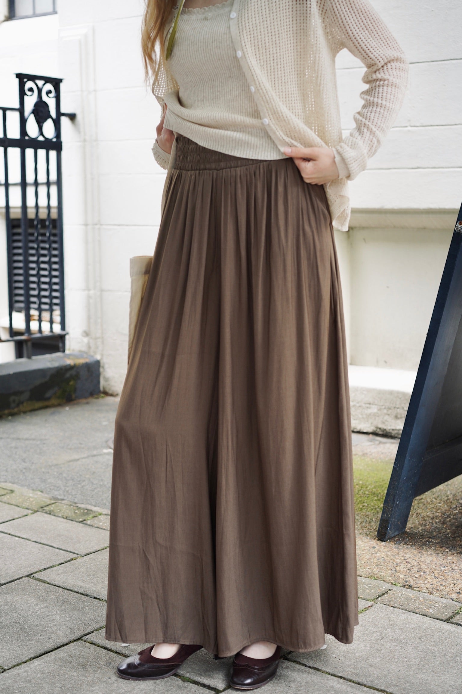 Floaty Palazzo Trousers (Cocoa)