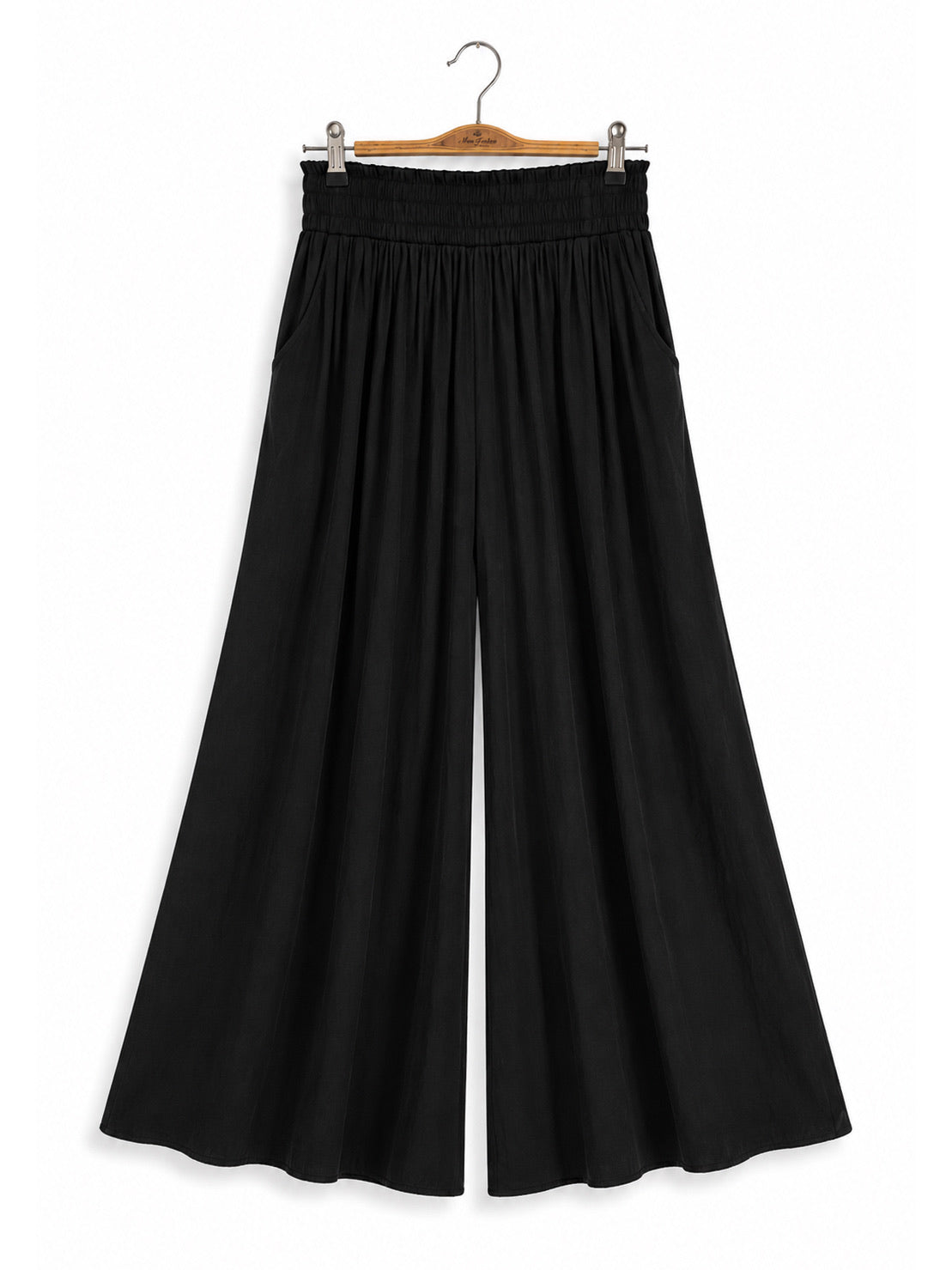 Floaty Palazzo Trousers (Ink Black)