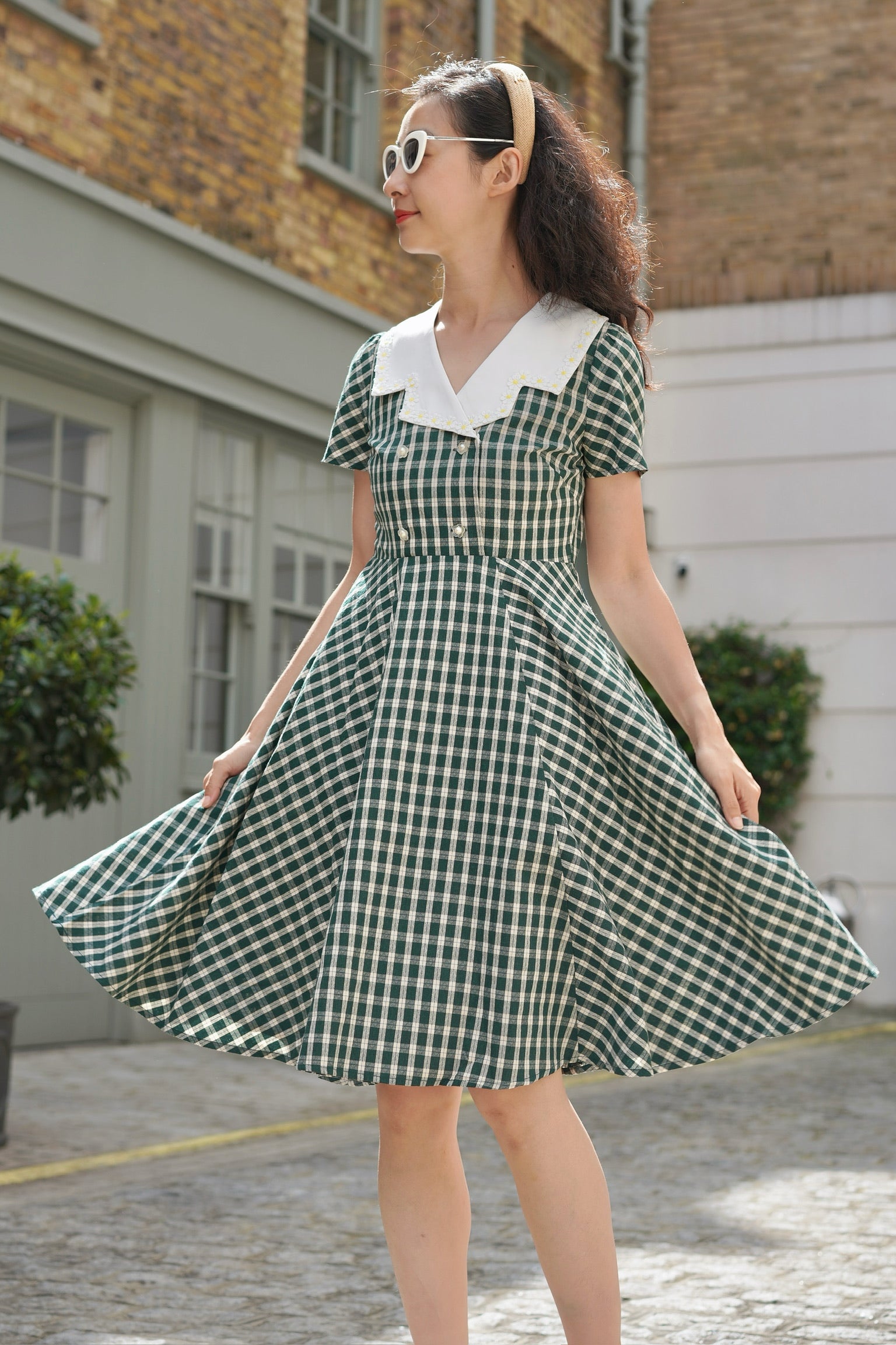 Francesca Gingham Daisy Dress