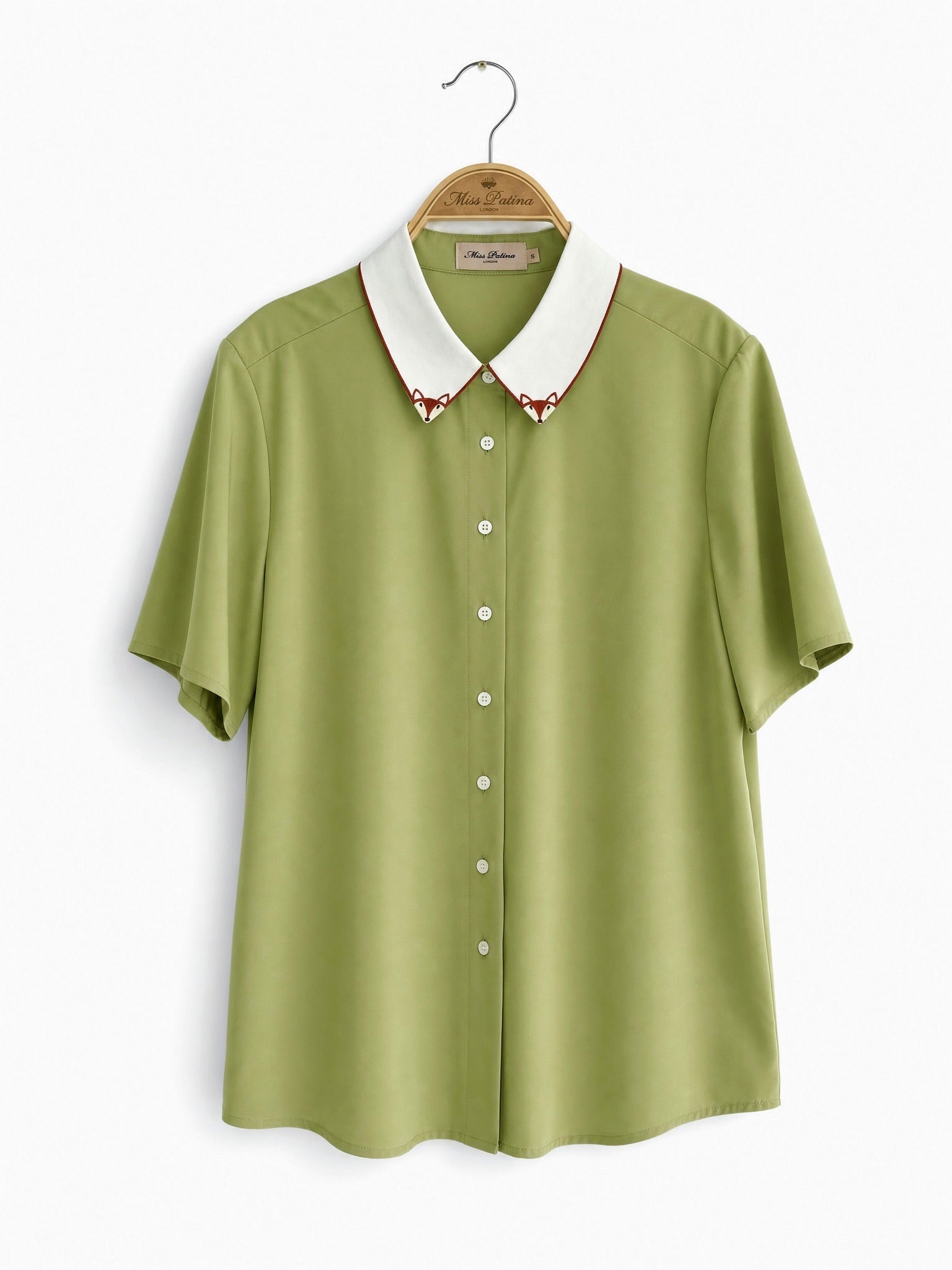 Friendly Fox Short Sleeve Shirt (Matcha Green)