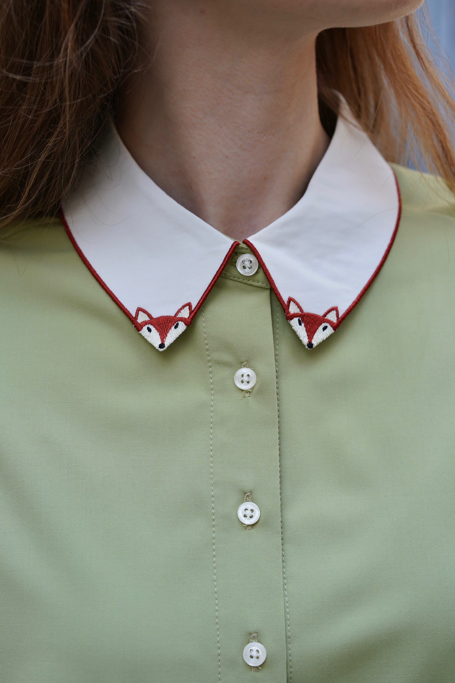 Friendly Fox Short Sleeve Shirt (Matcha Green)