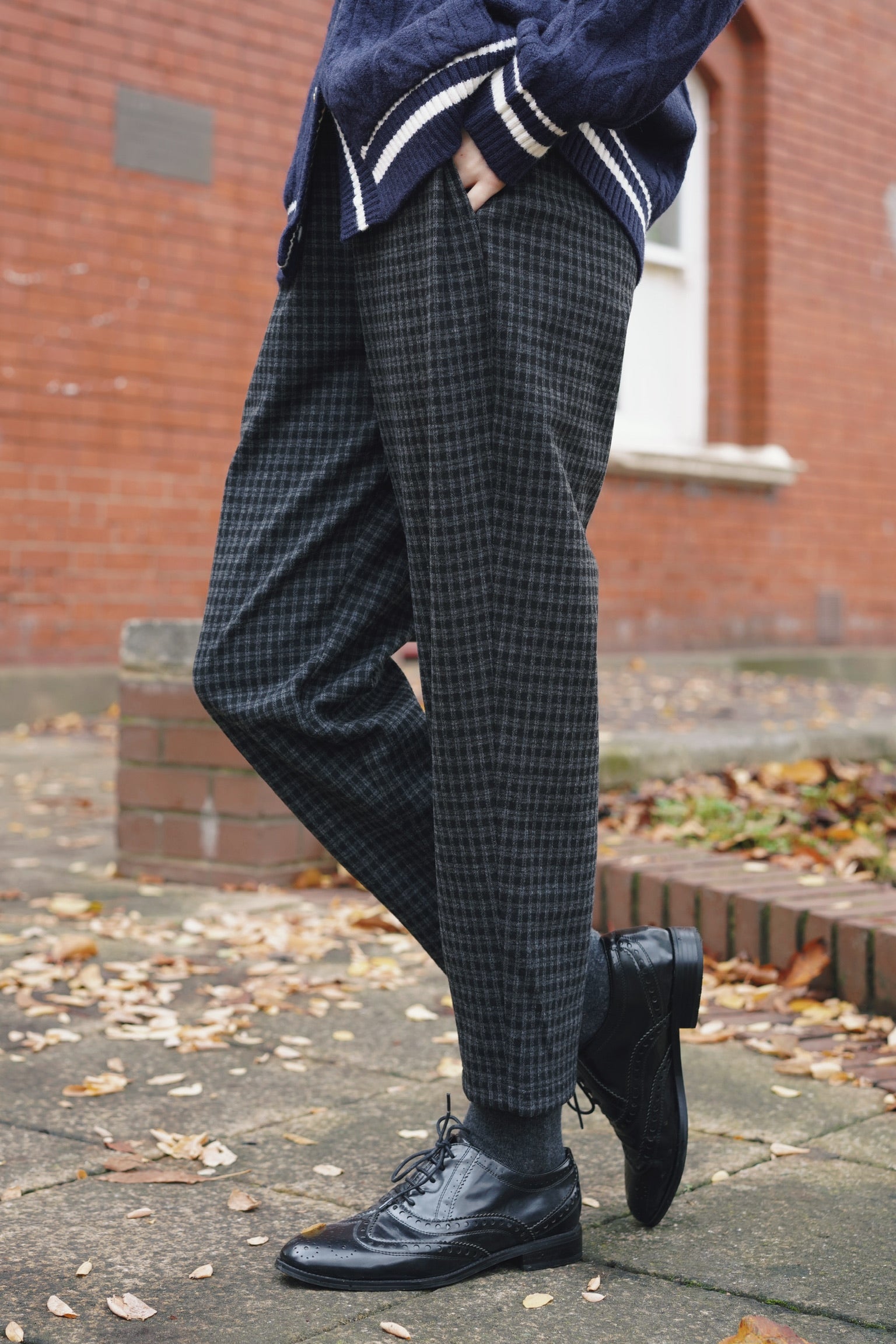 Gent Plaid Winter Tapered Trousers