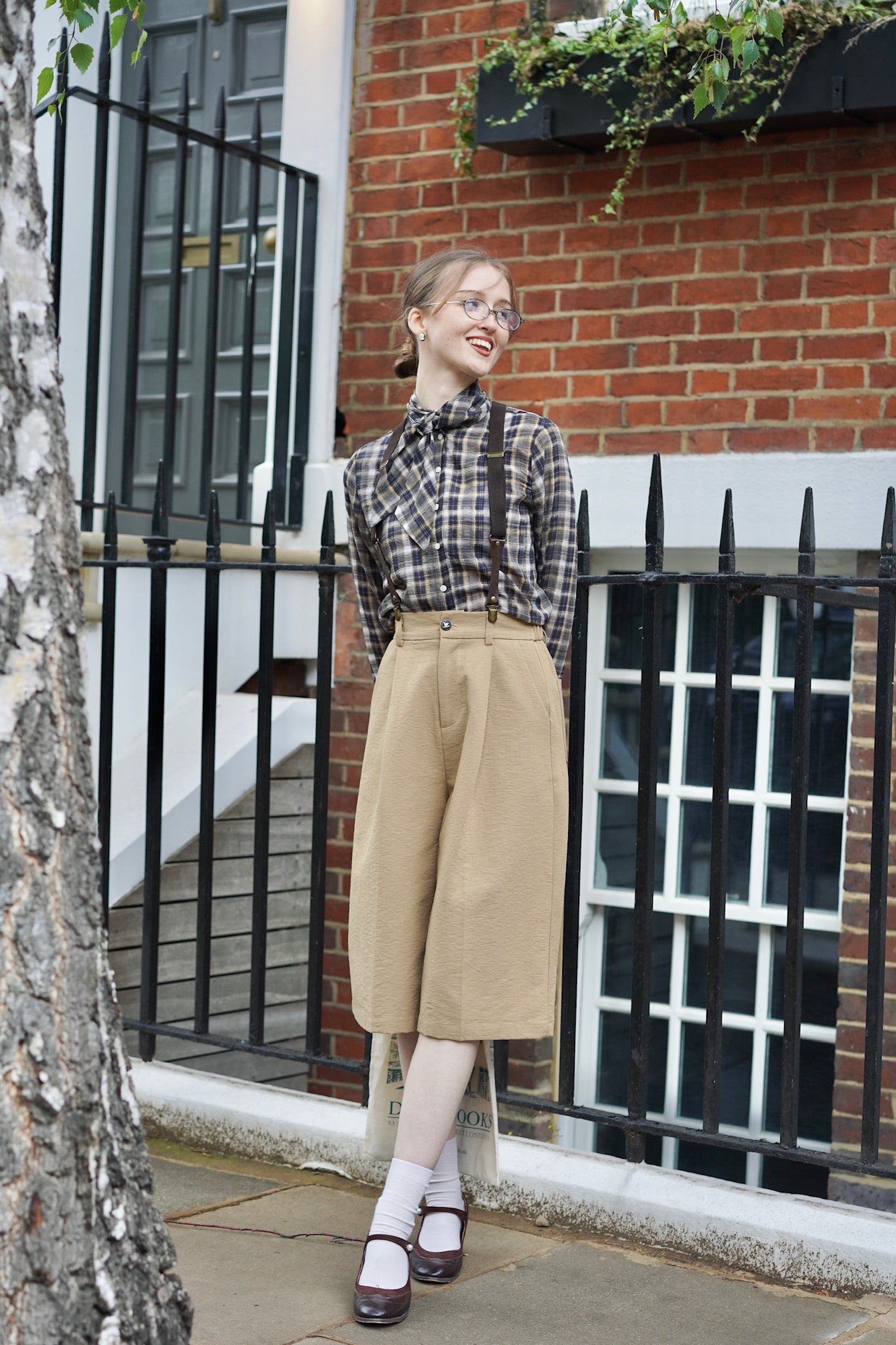 Gentleman Summer Suspender Culottes (Camel)