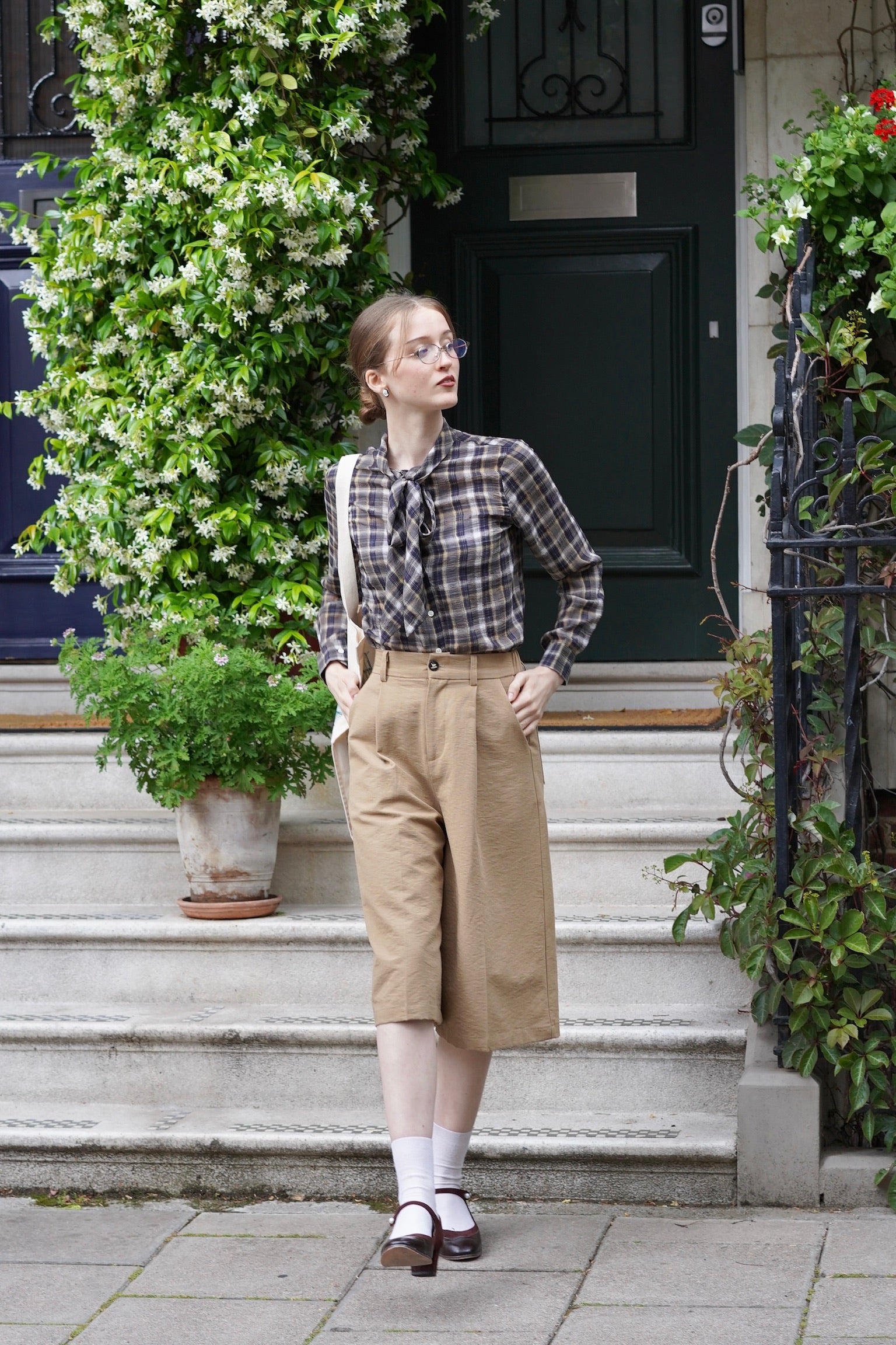 Gentleman Summer Suspender Culottes (Camel)