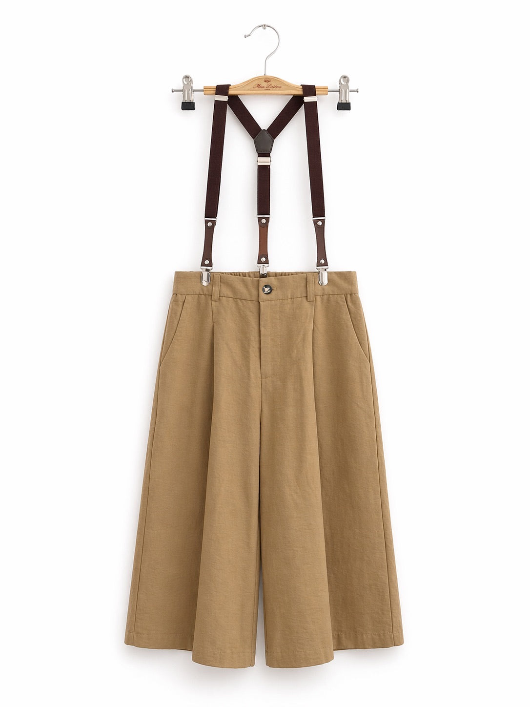 Gentleman Summer Suspender Culottes (Camel)