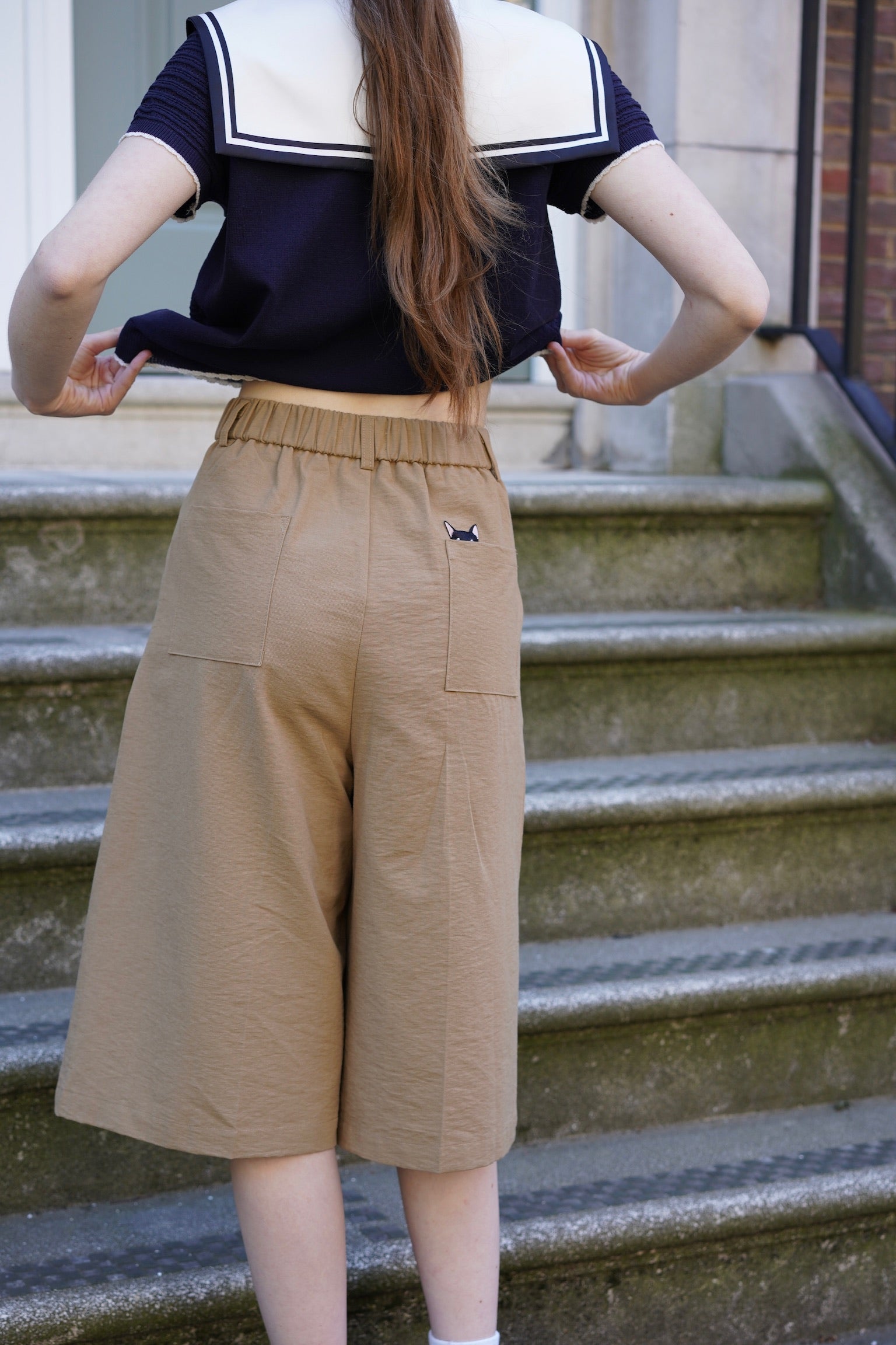 Gentleman Summer Suspender Culottes (Camel)