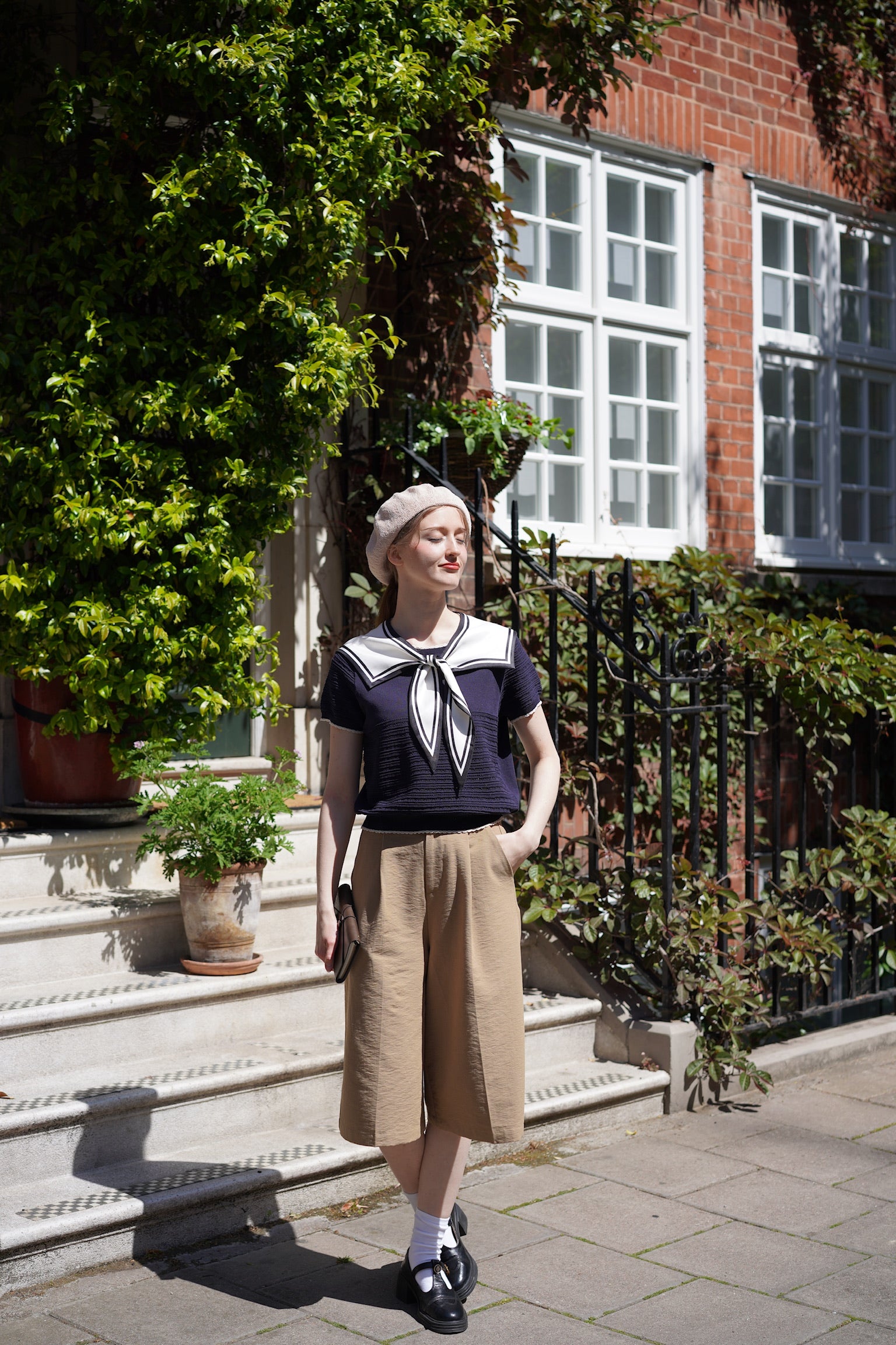 Gentleman Summer Suspender Culottes (Camel)