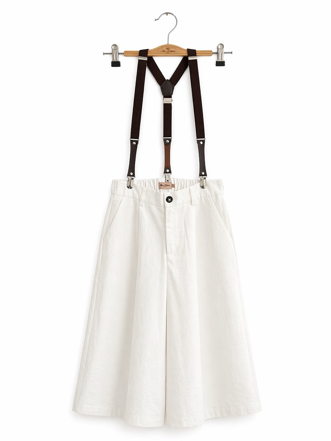 Gentleman Summer Suspender Culottes (White)