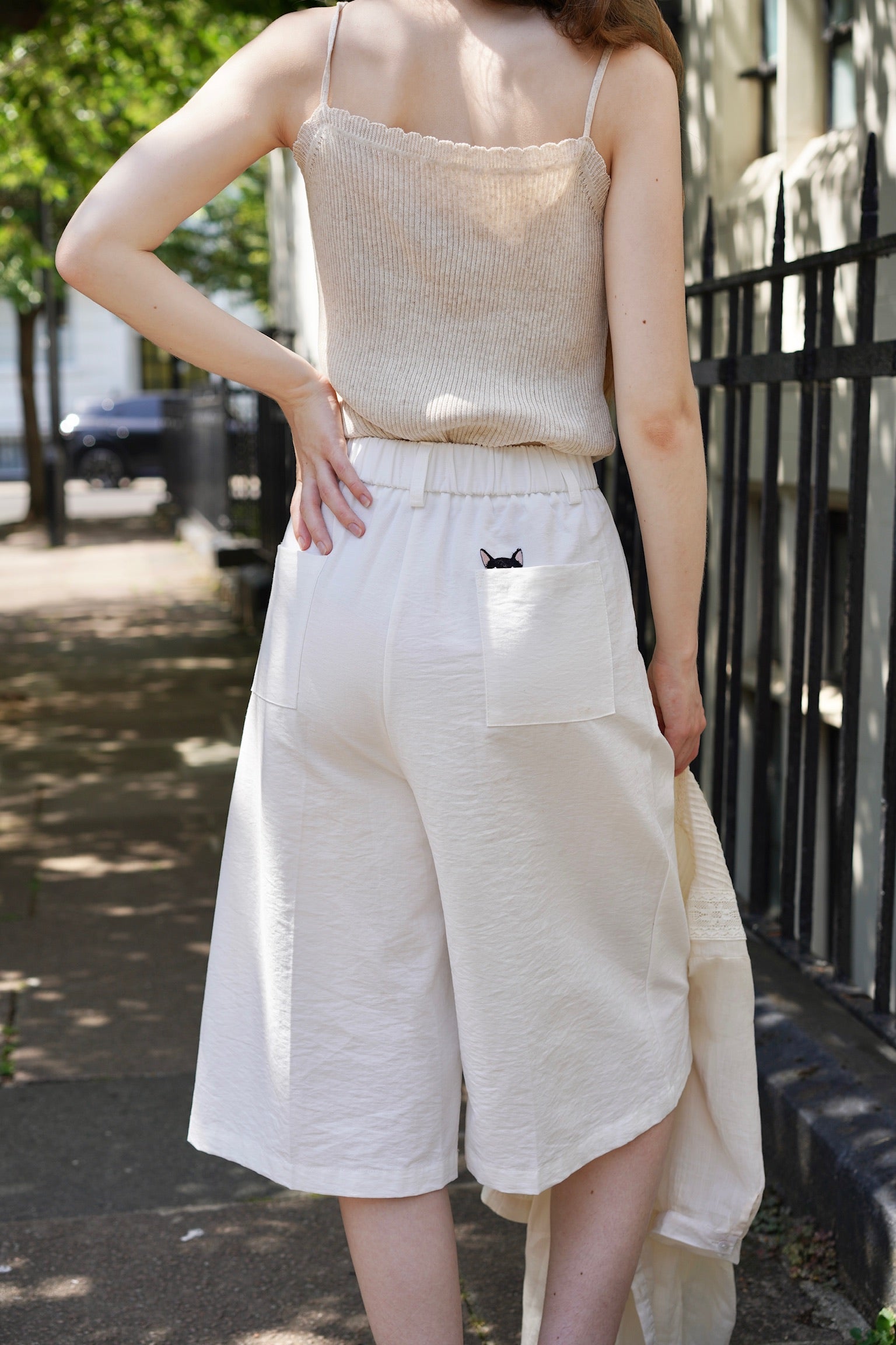 Gentleman Summer Suspender Culottes (White)