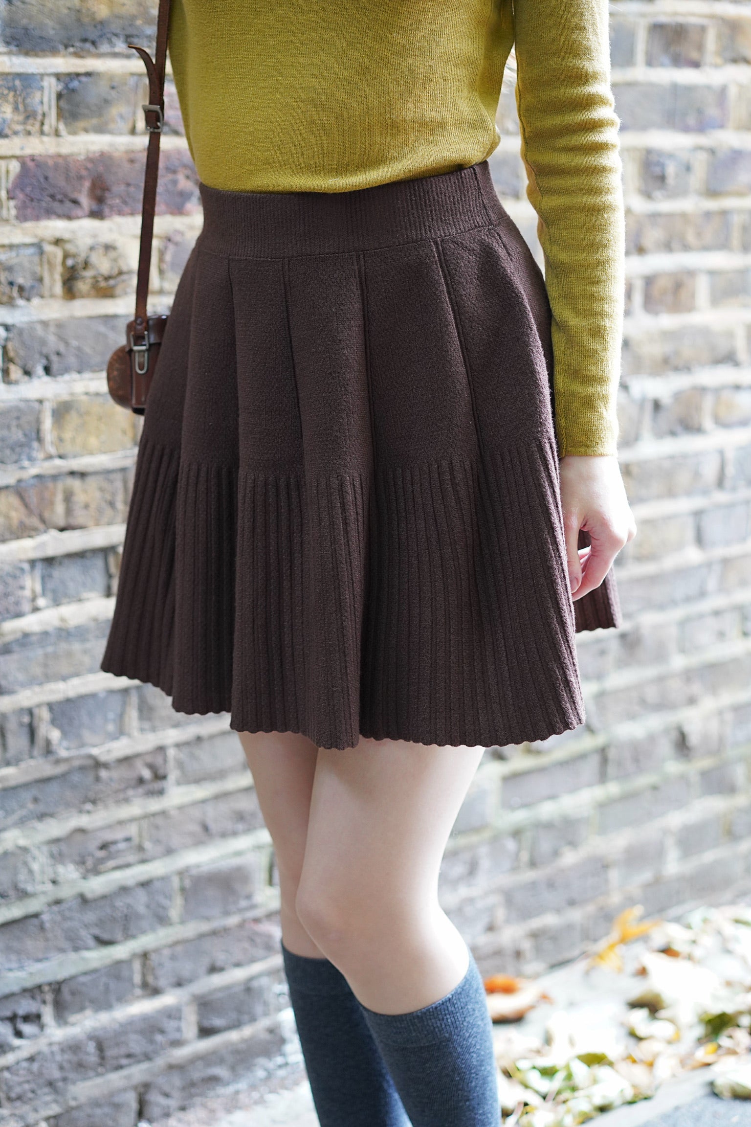 Gilmore Mini Skirt Walnut Brown (Petite Sizing)