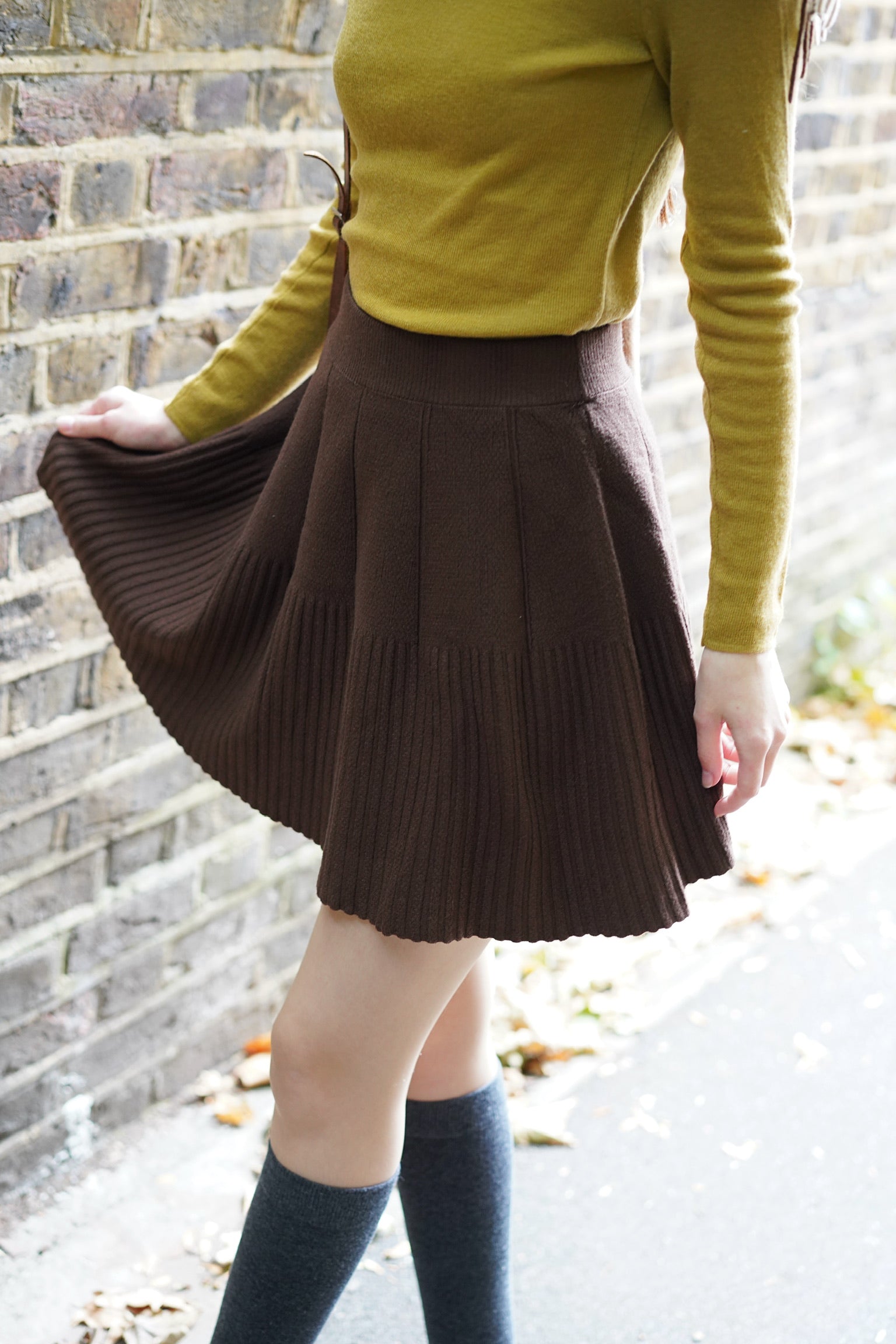 Gilmore Mini Skirt Walnut Brown (Petite Sizing)