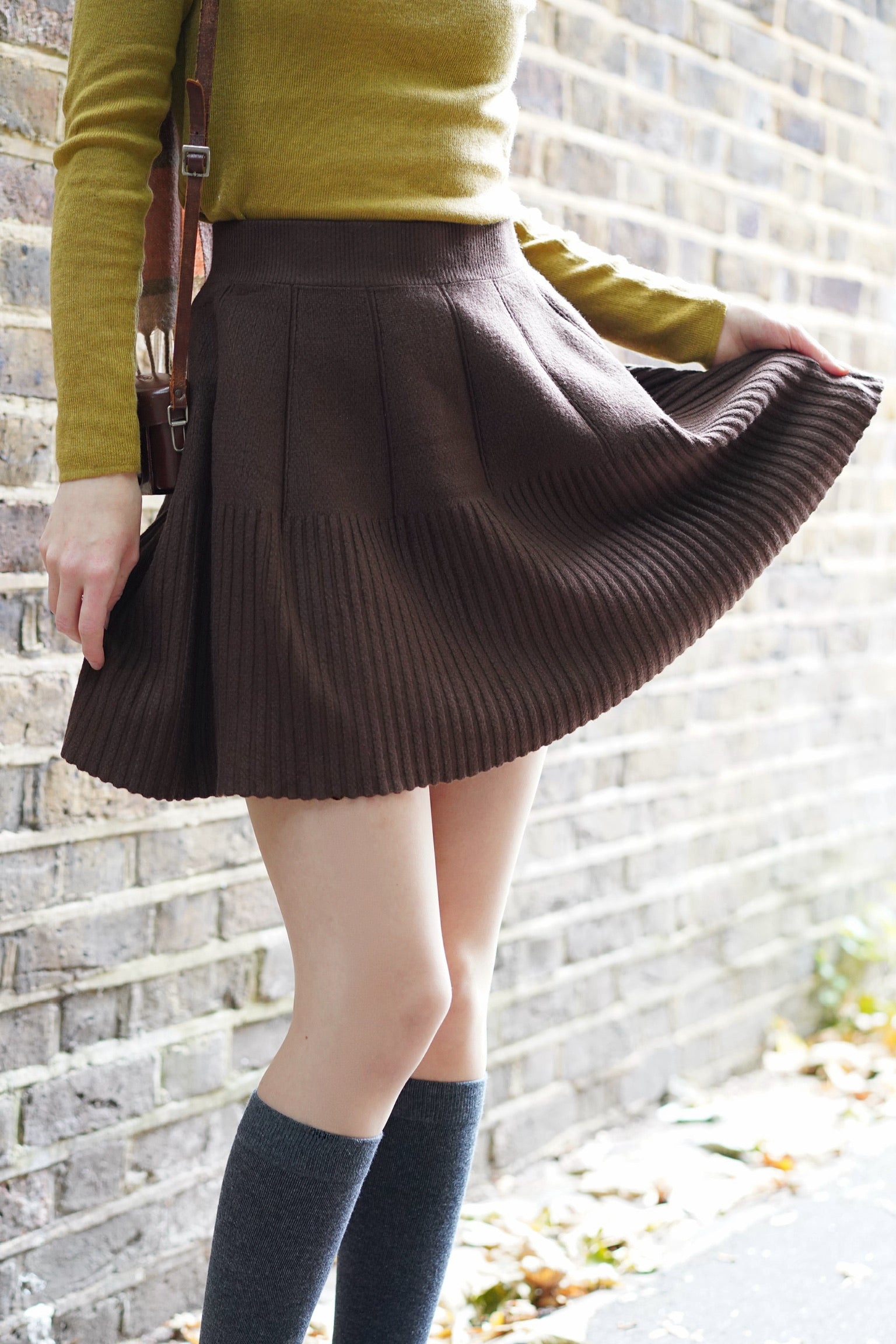 Gilmore Mini Skirt Walnut Brown (Petite Sizing)