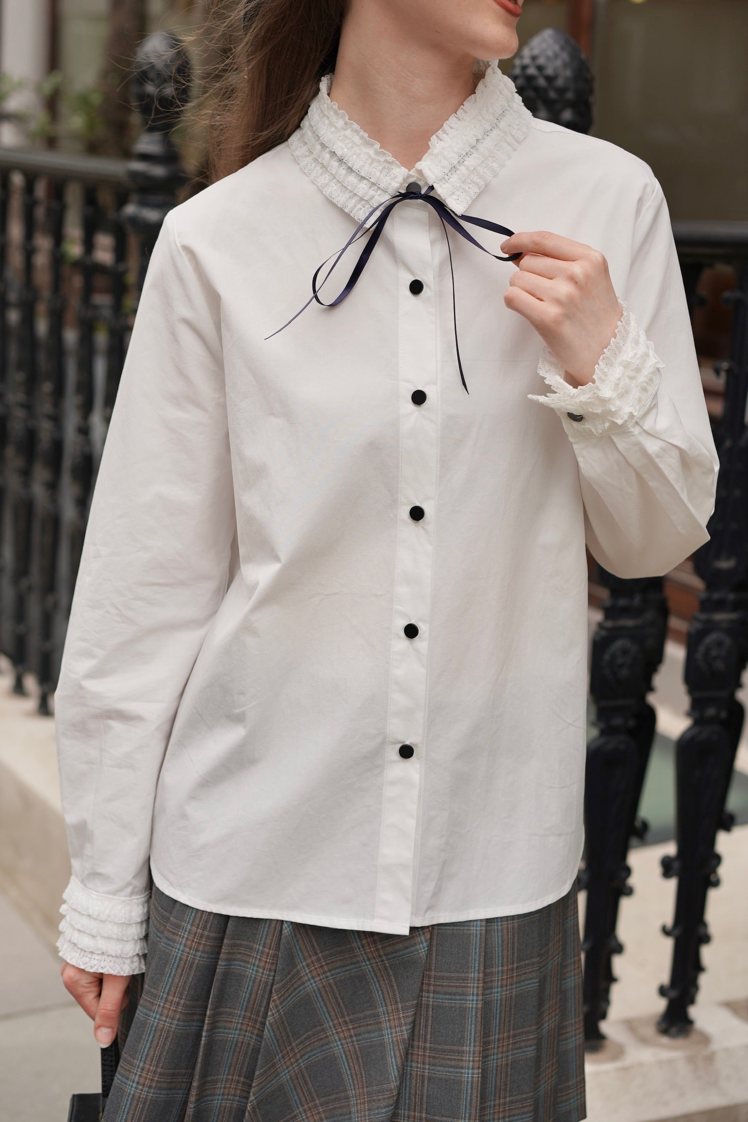 Gothic Prep Ruffle-Collar Shirt