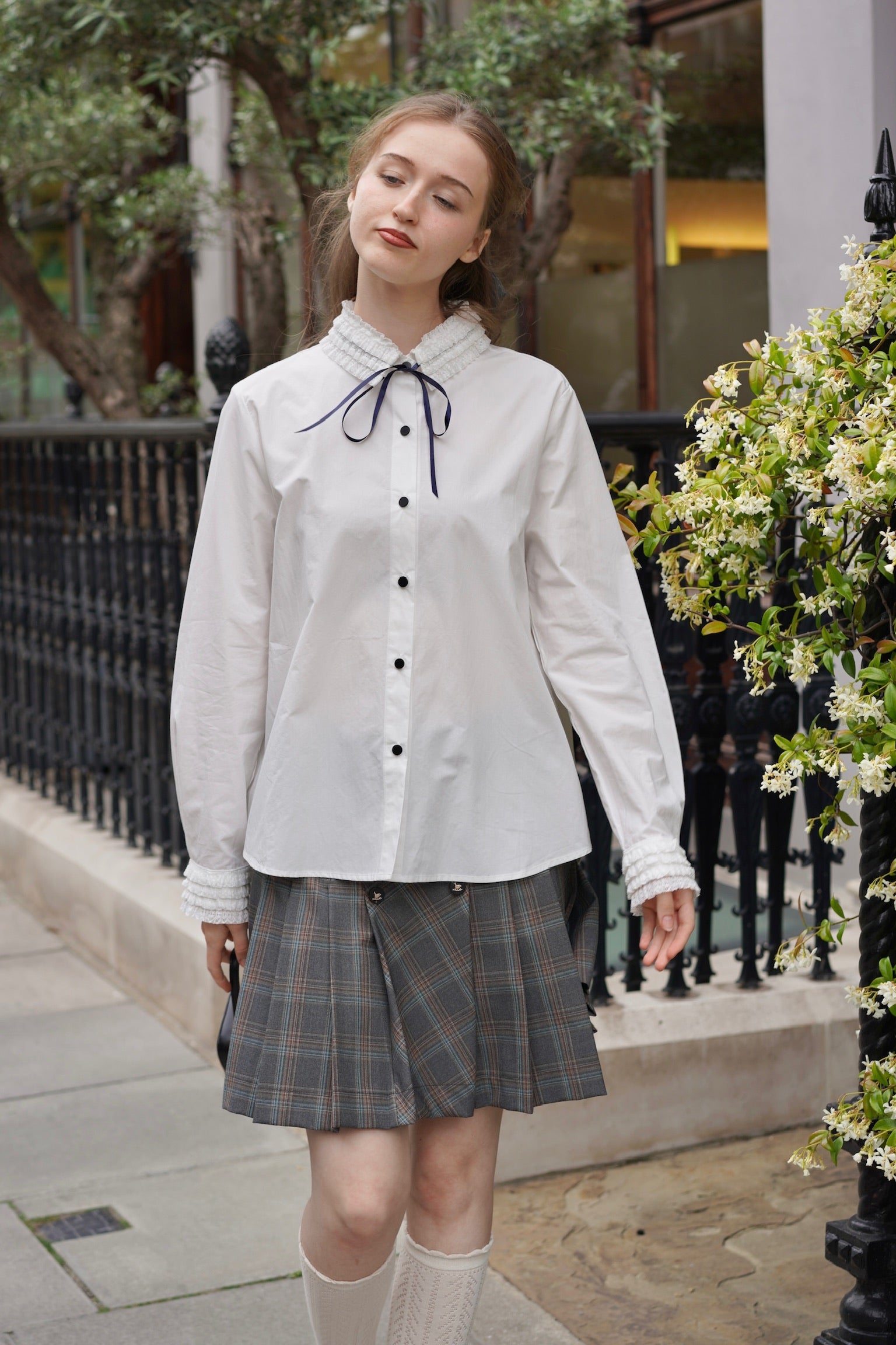 Gothic Prep Ruffle-Collar Shirt