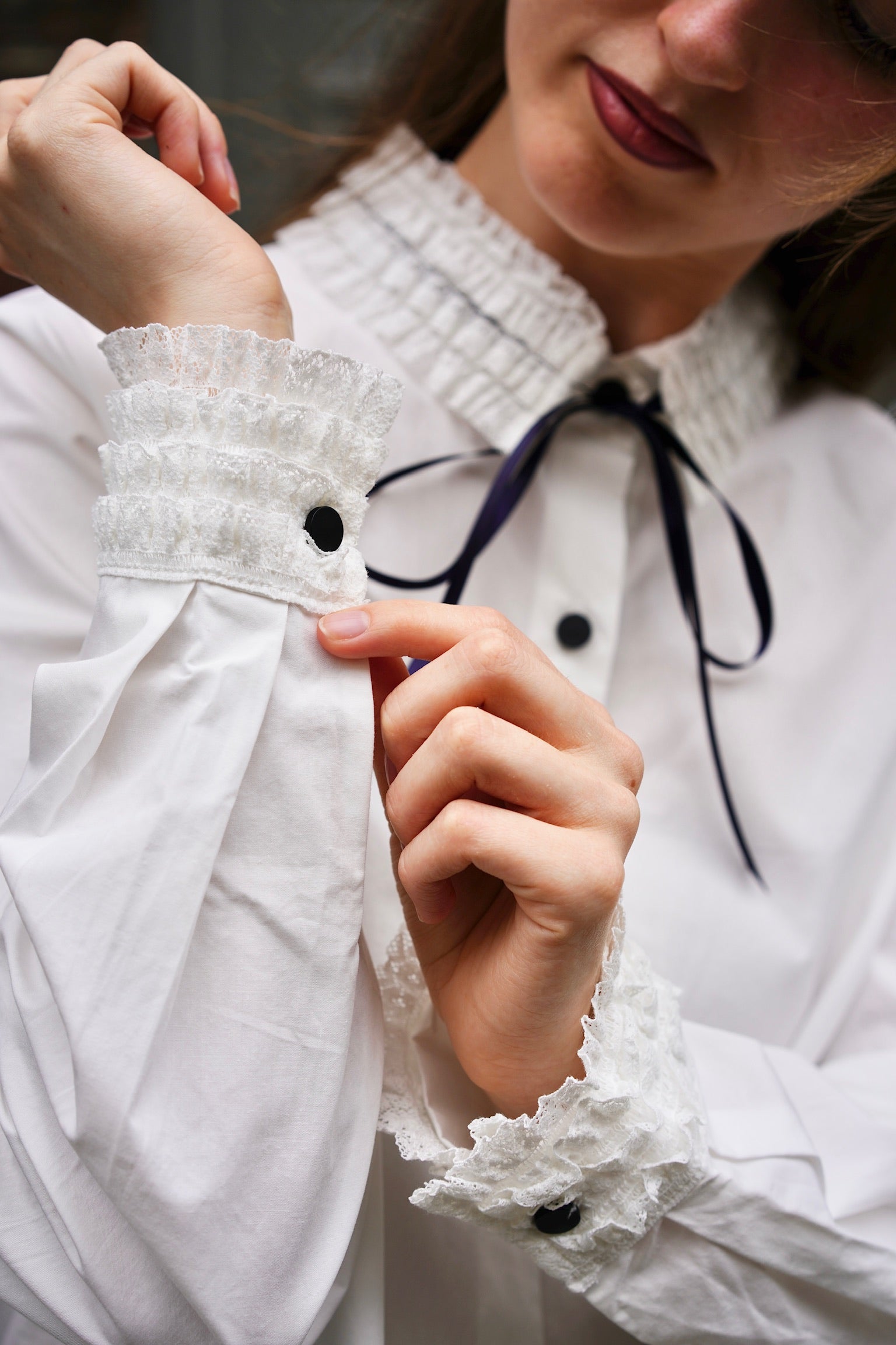 Gothic Prep Ruffle-Collar Shirt