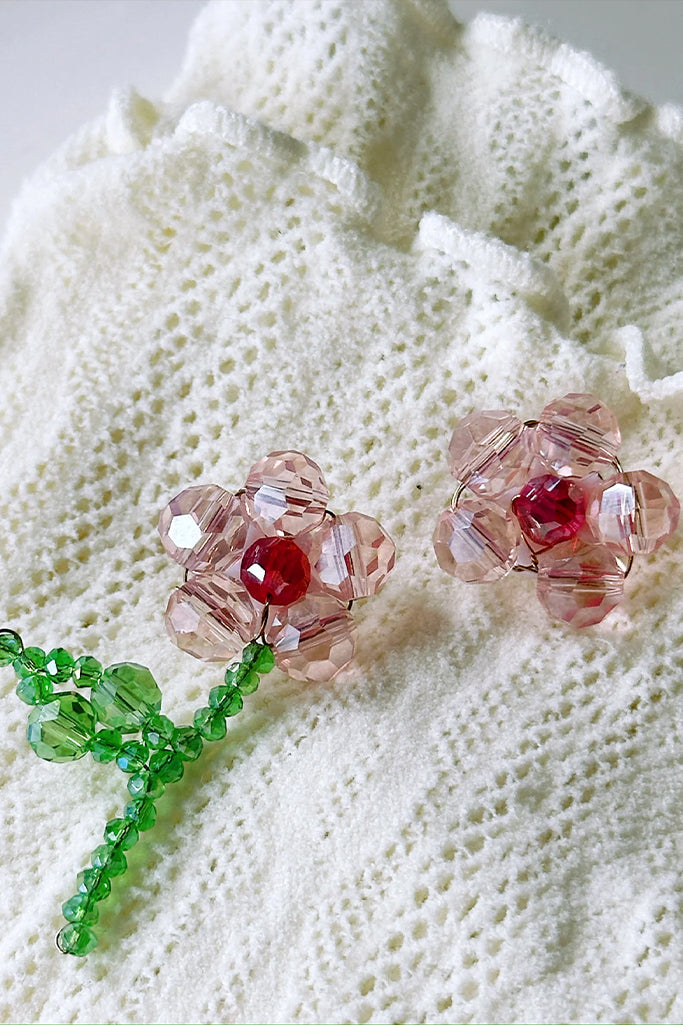 Handmade Cherry Blossom Bead Earrings