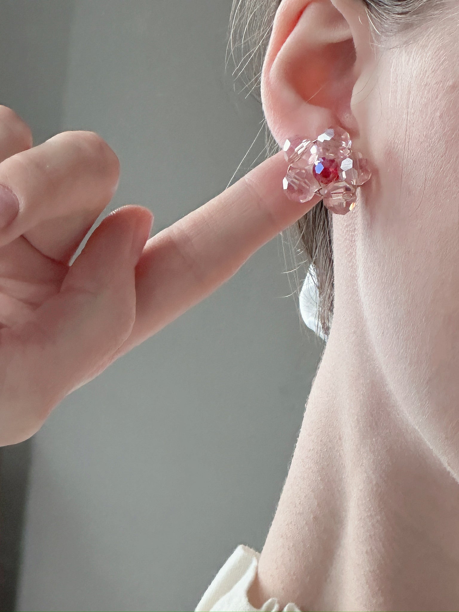 Handmade Cherry Blossom Bead Earrings