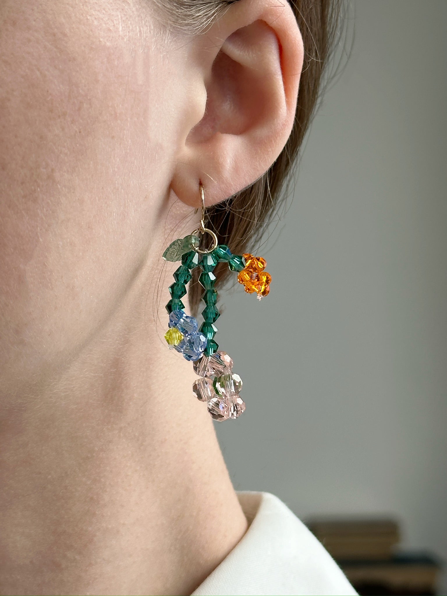 Handmade Gardenia Flower Patch Earrings