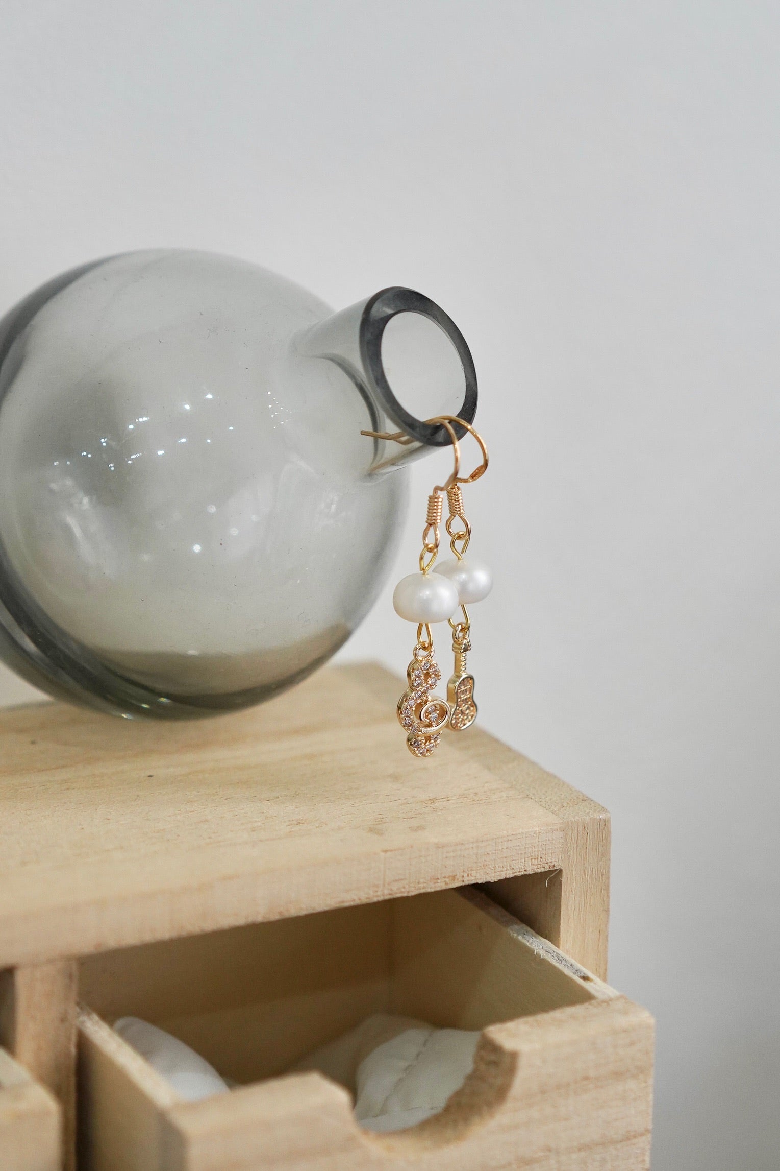 Handmade Violin Clef Hook Earrings