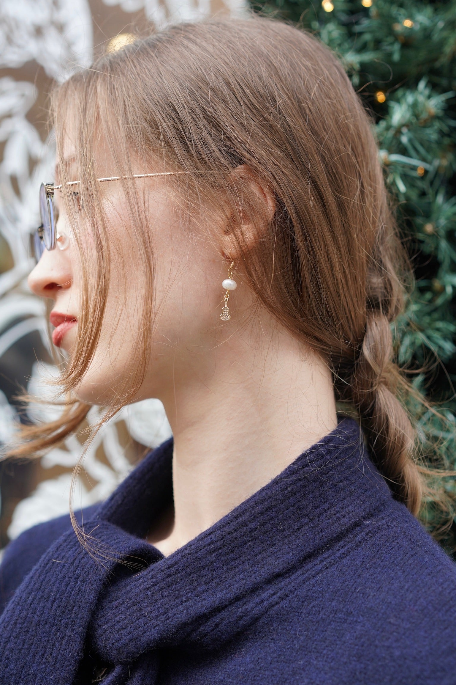 Handmade Violin Clef Hook Earrings