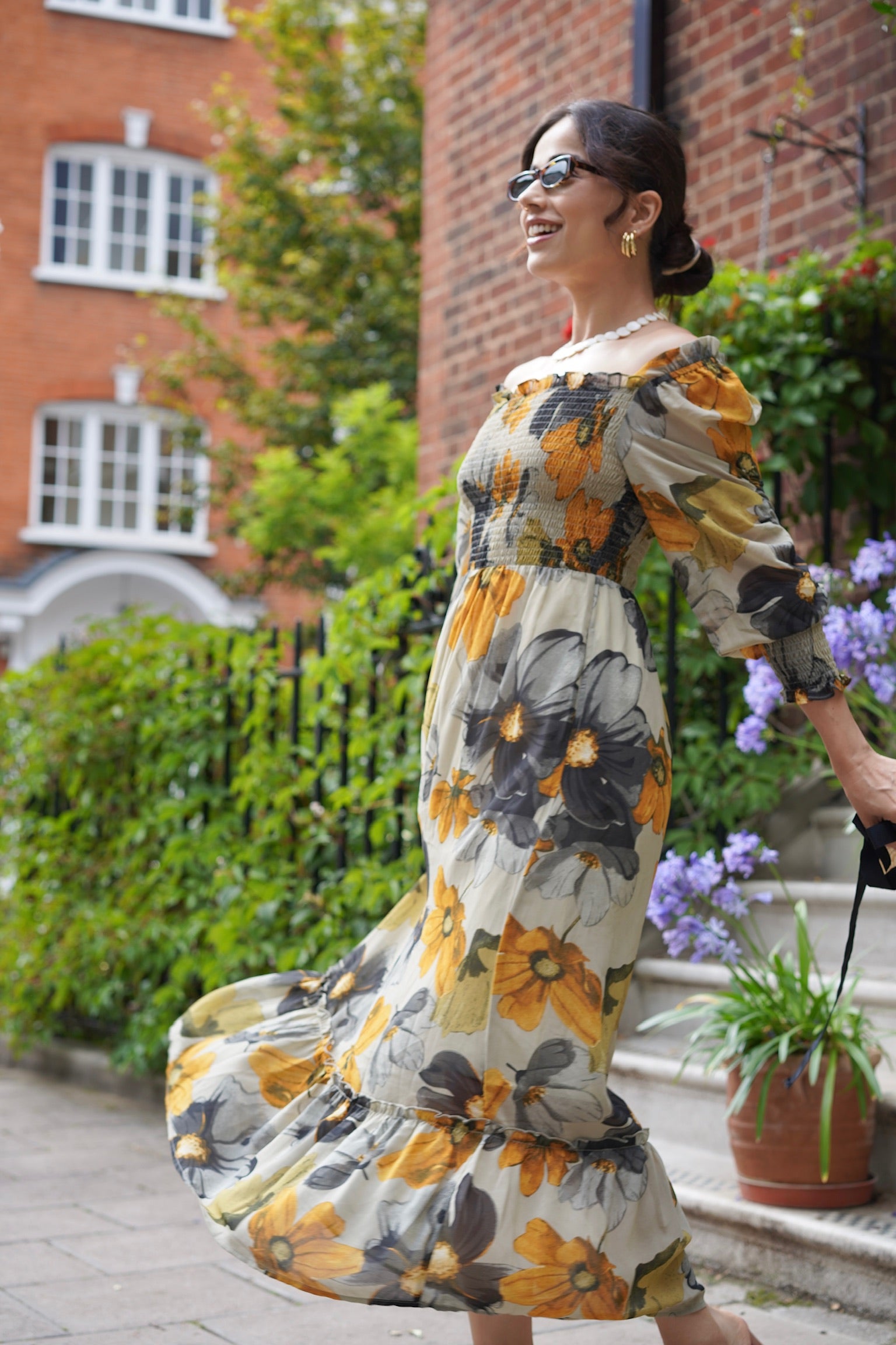 Harper Shirred Midi Dress