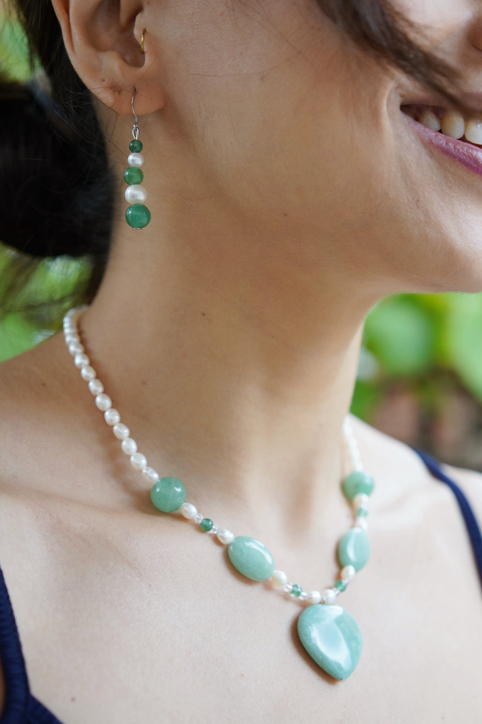 Healing Heart Crystal & Pearl Jewelry Set (3 colours)