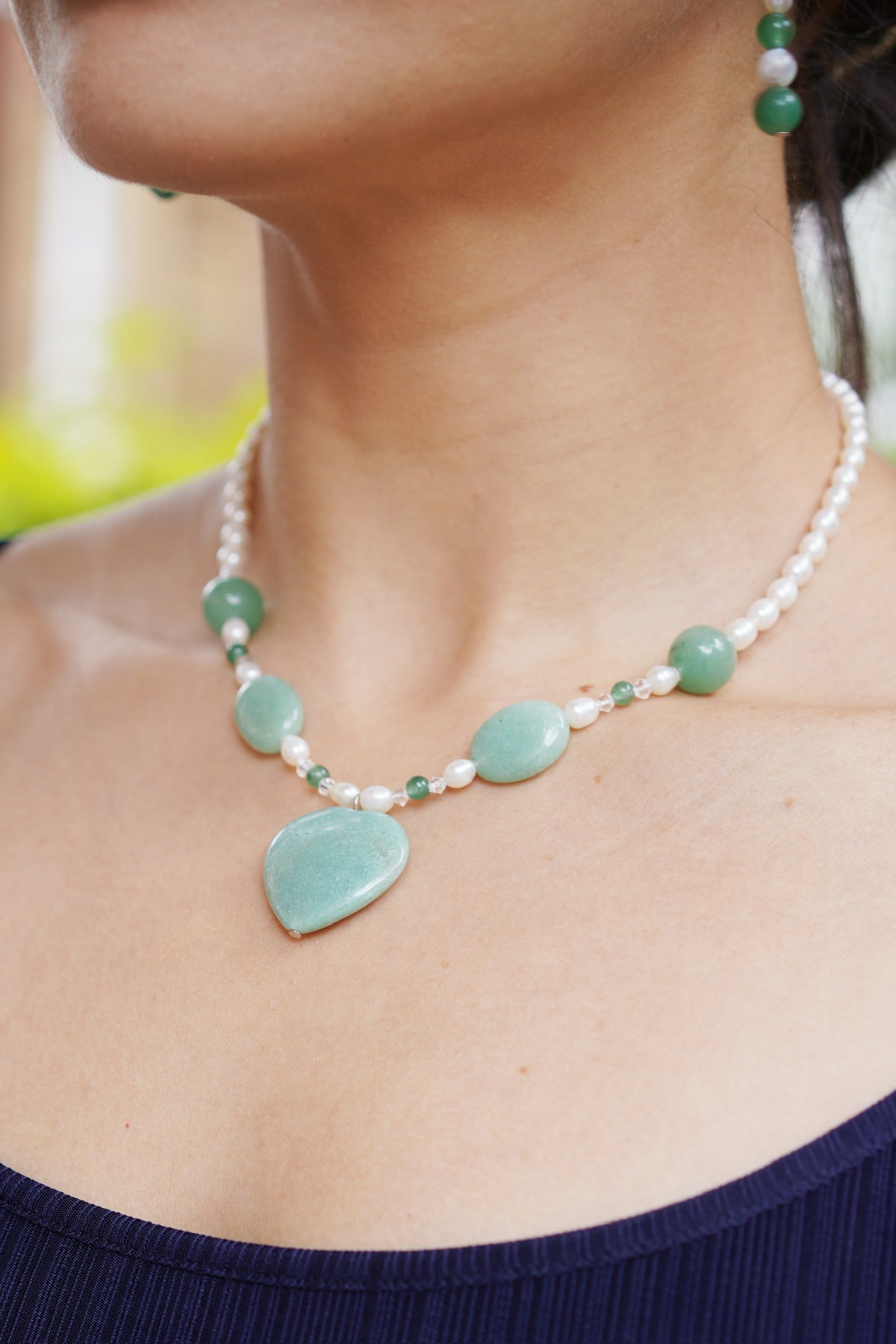 Healing Heart Crystal & Pearl Jewelry Set (3 colours)