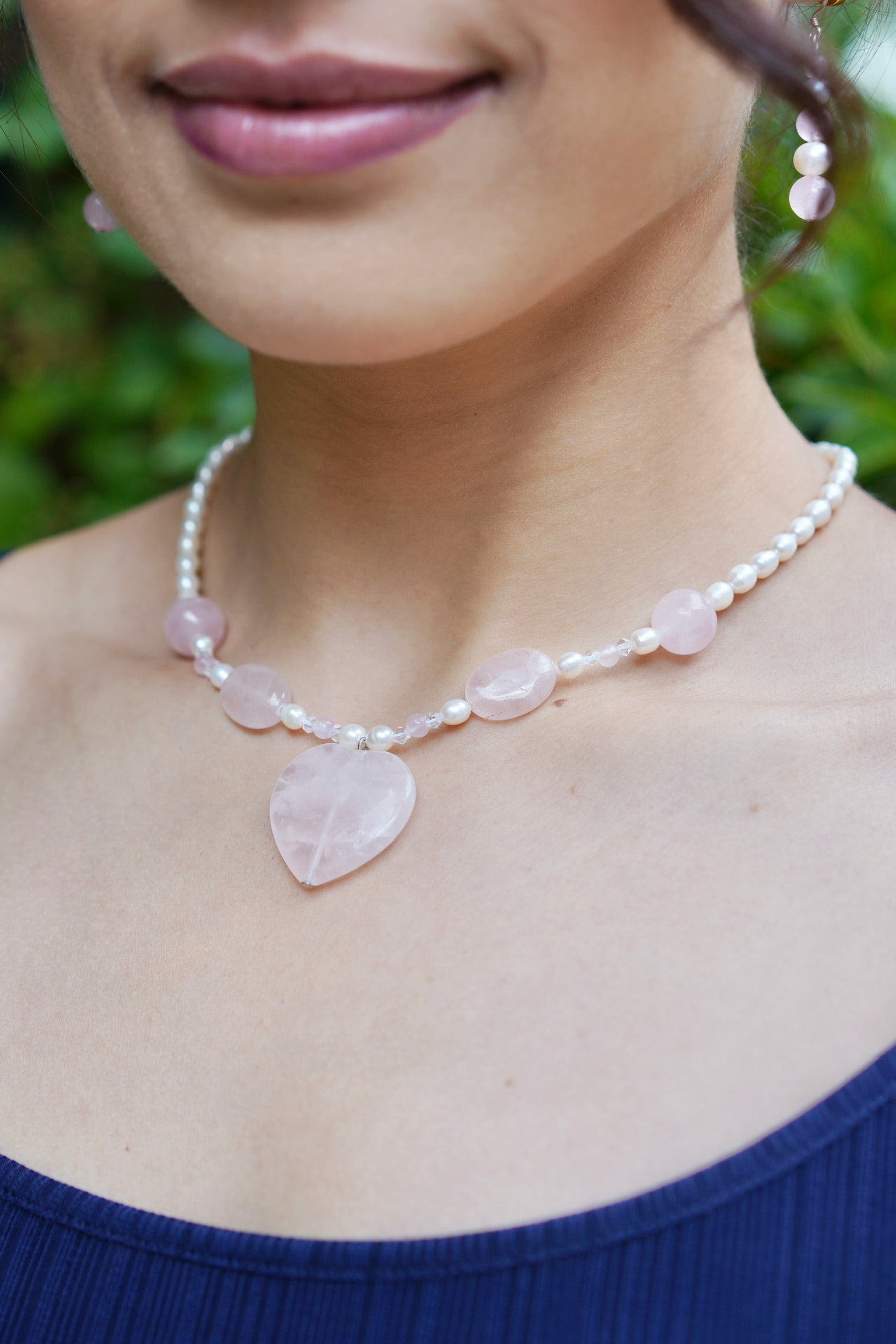 Healing Heart Crystal & Pearl Jewelry Set (3 colours)