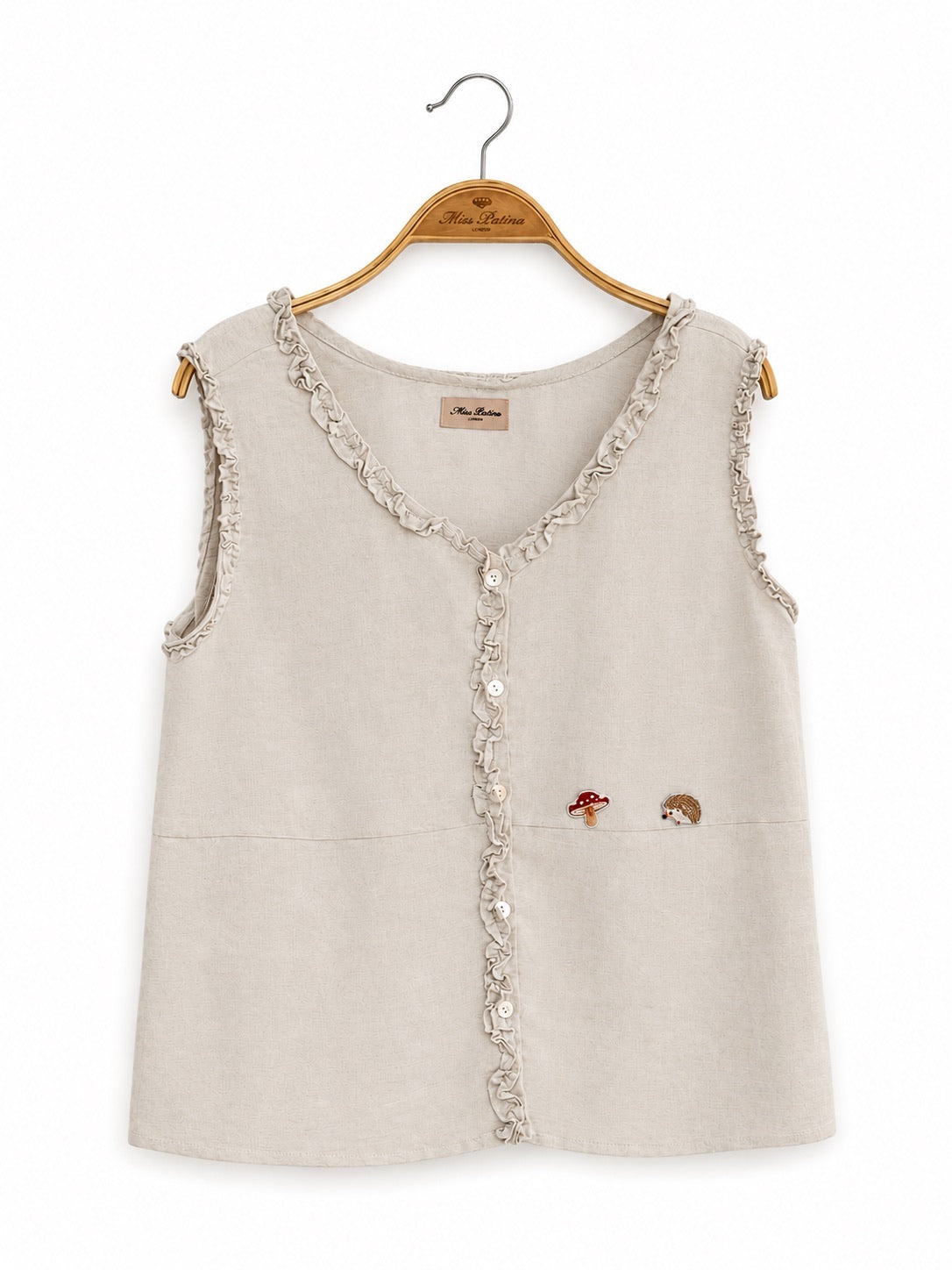 Hedgehog On Holiday Linen Top