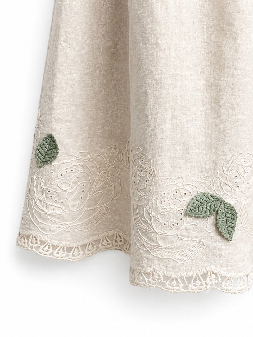 Herb Garden Linen-Blend Skirt