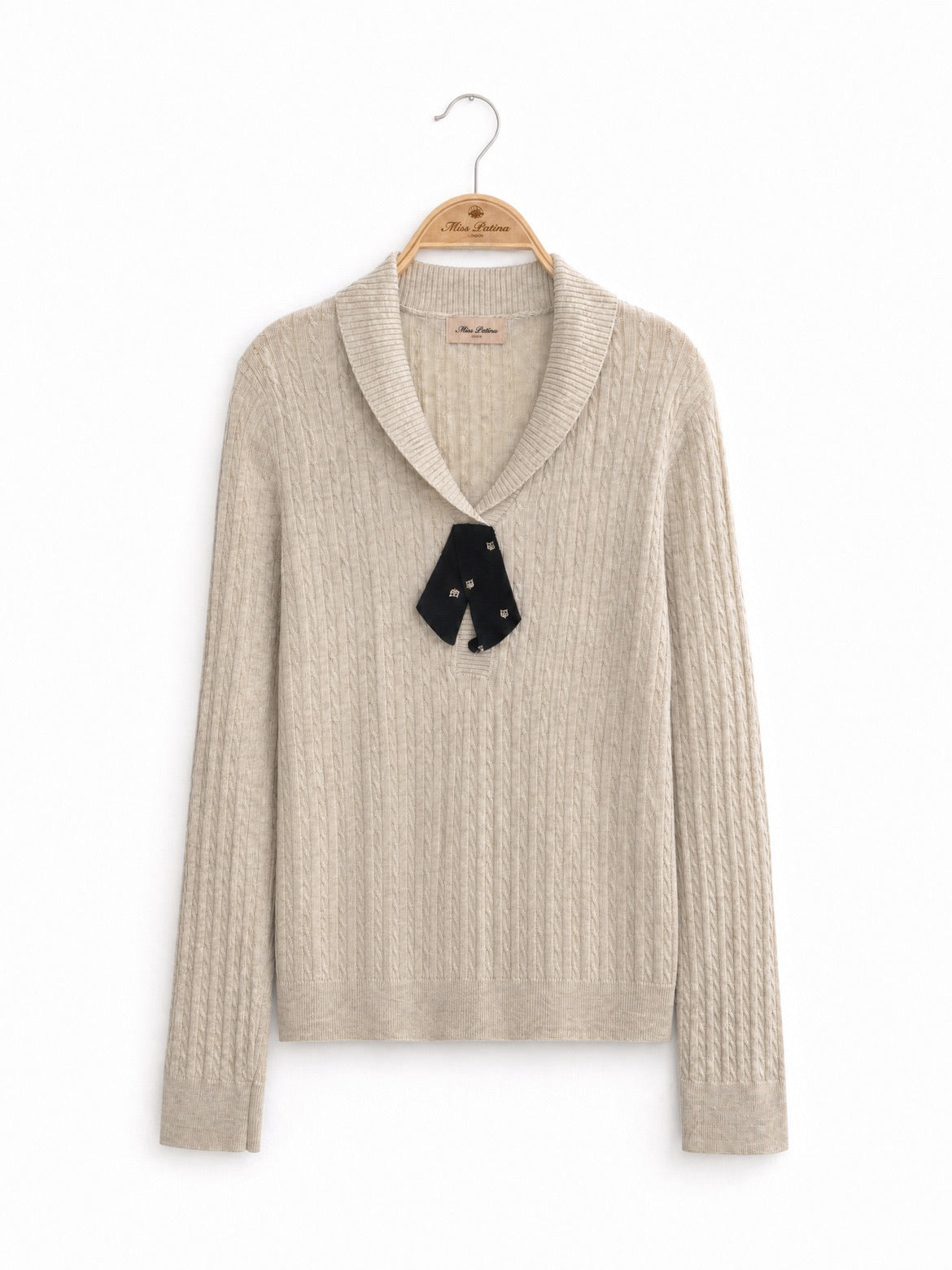 Heritage Bow Cable Knit (Oatmeal)