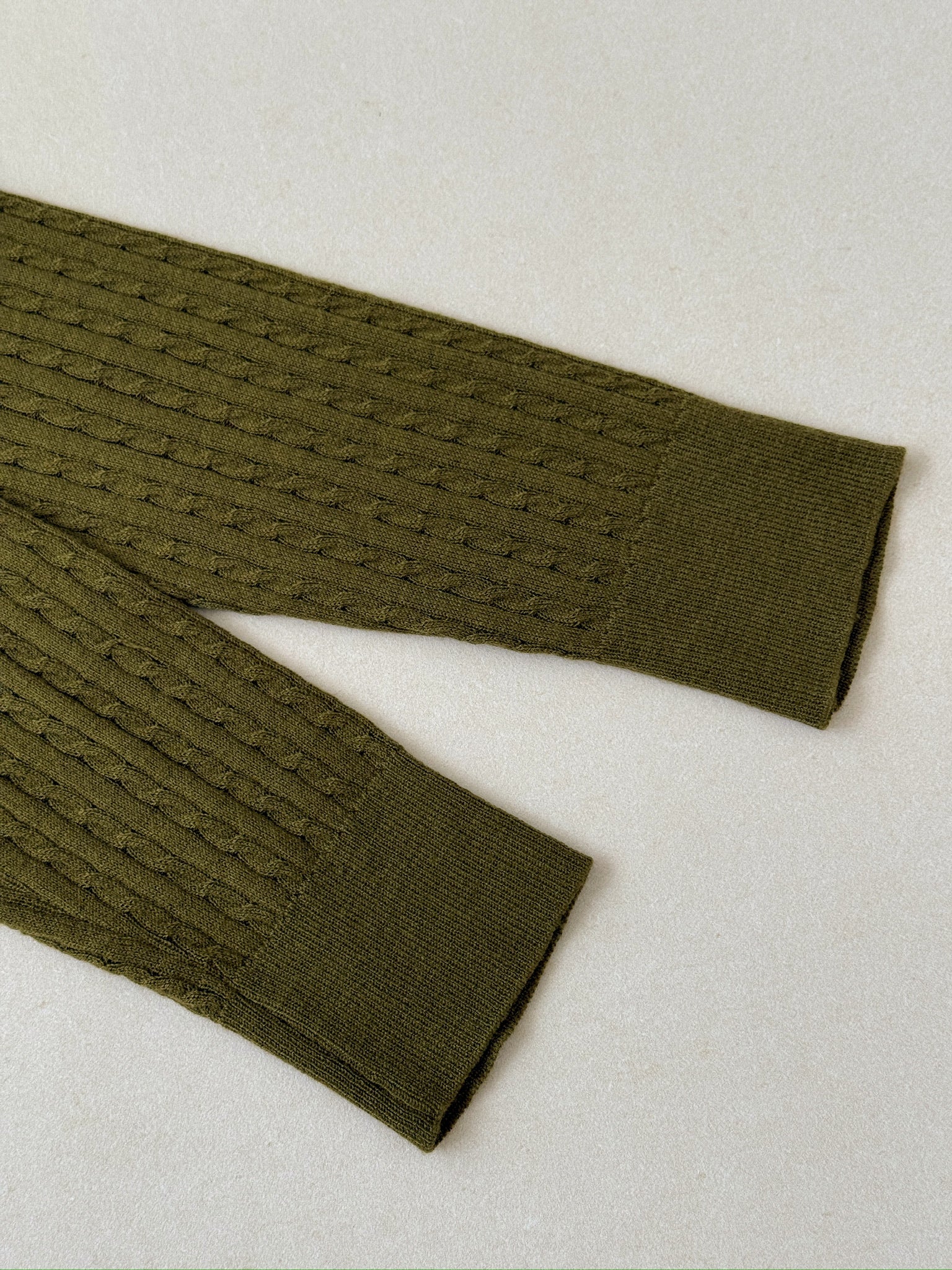 Heritage Bow Cable Knit (Olive Green)