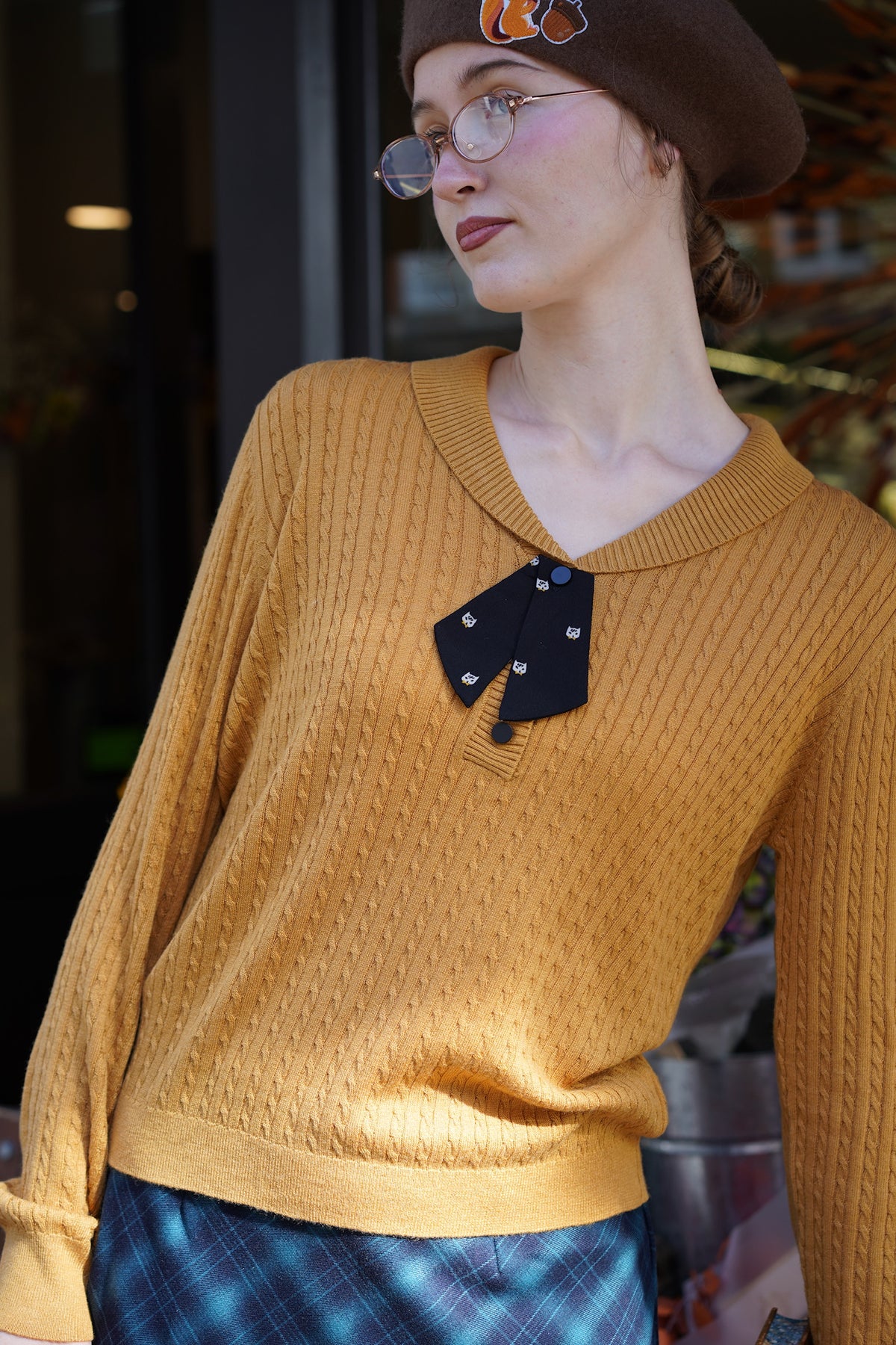Heritage Bow Cable Knit (Pumpkin)