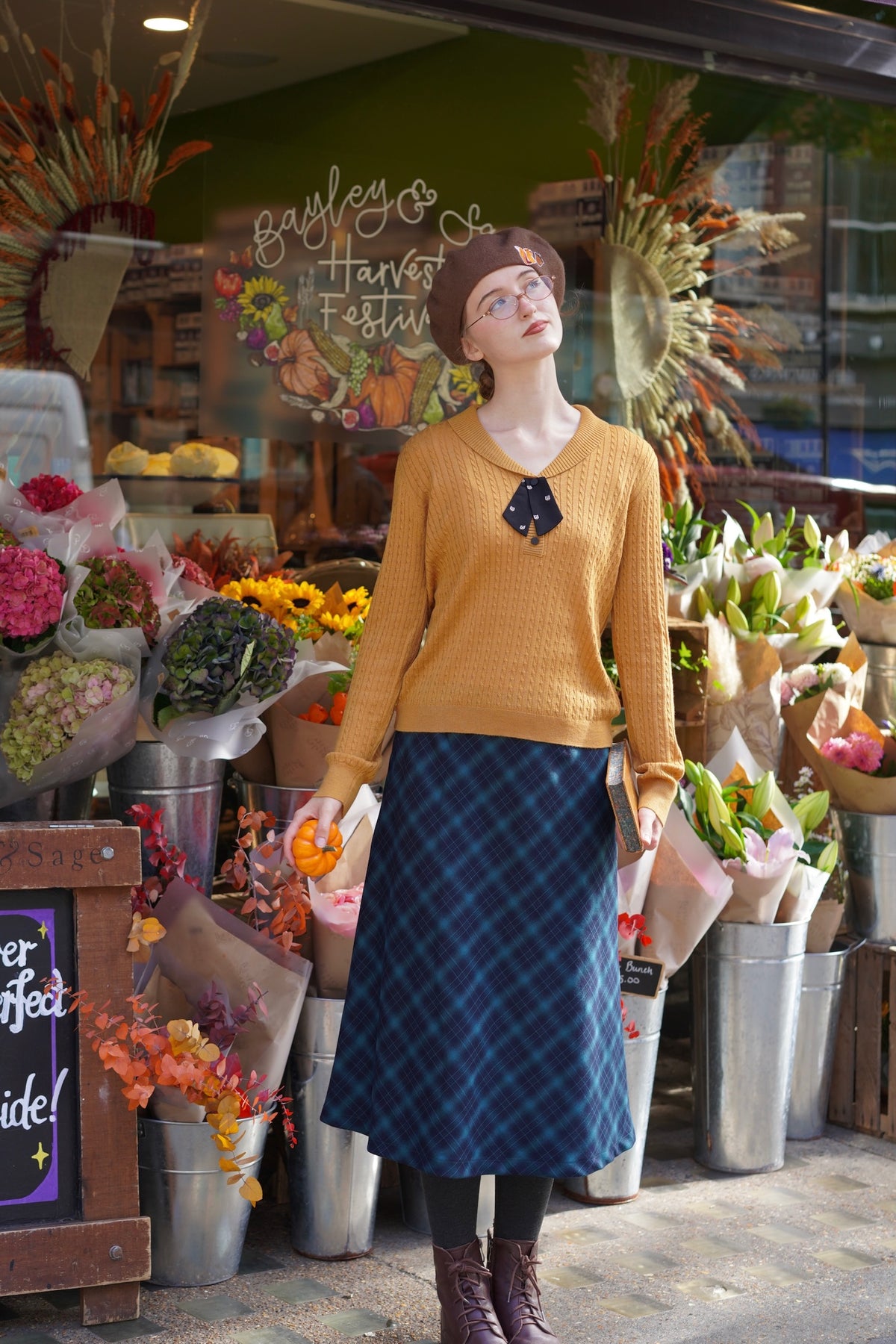 Highland Tartan Midi Skirt