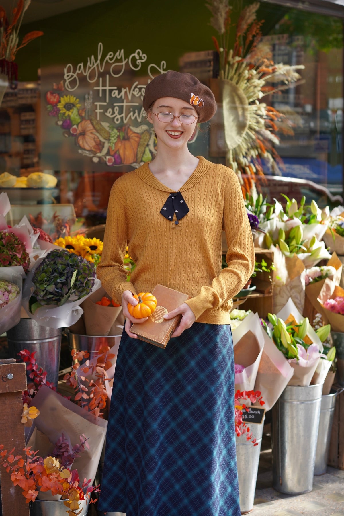 Heritage Bow Cable Knit (Pumpkin)