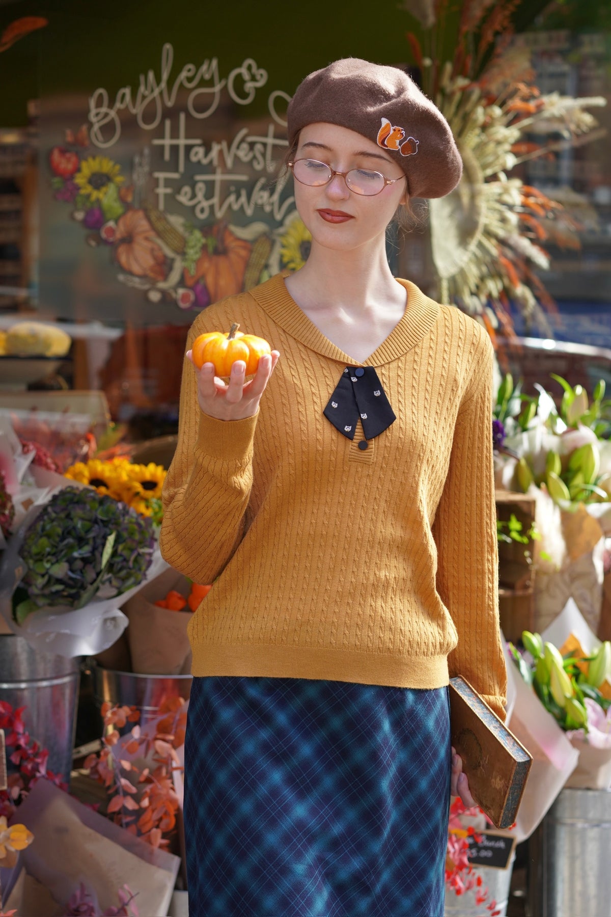 Heritage Bow Cable Knit (Pumpkin)