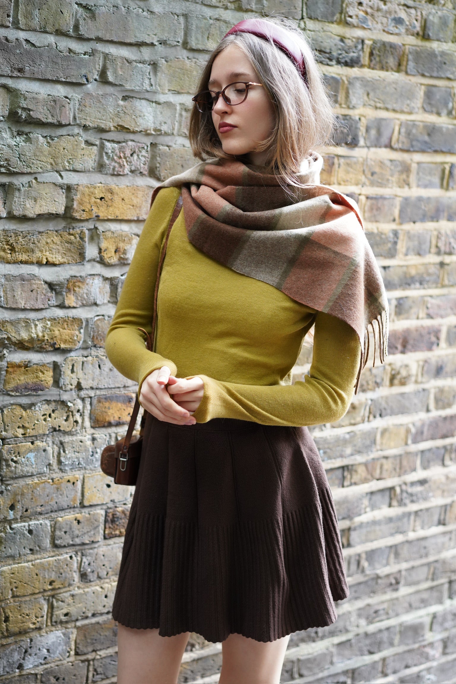 Highland Poet Wool Scarf (Rosewood)